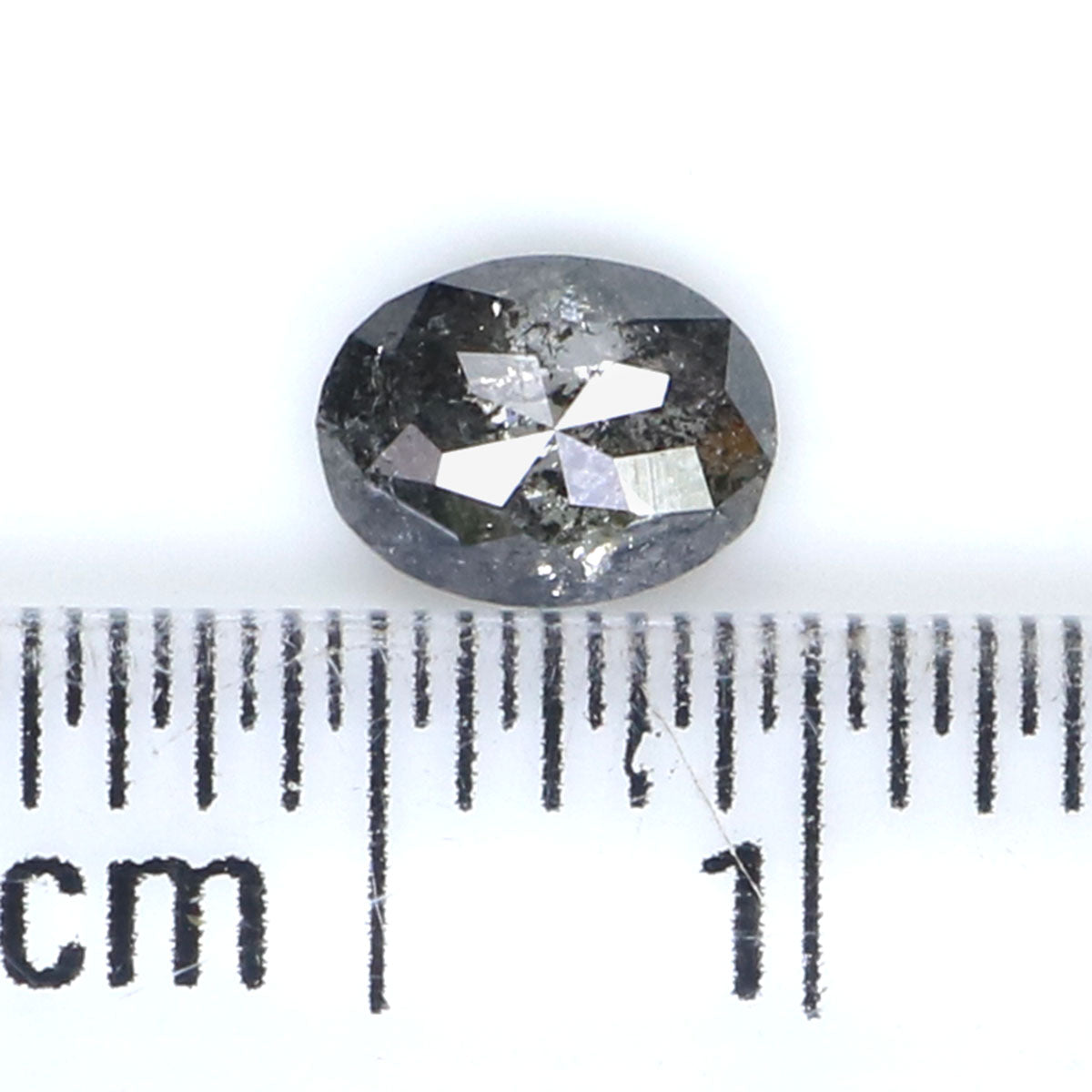 0.37 CT Natural Loose Oval Shape Diamond Salt And Pepper Oval Cut Diamond 5.35 MM Natural Black Grey Color Oval Rose Cut Diamond KQ2584