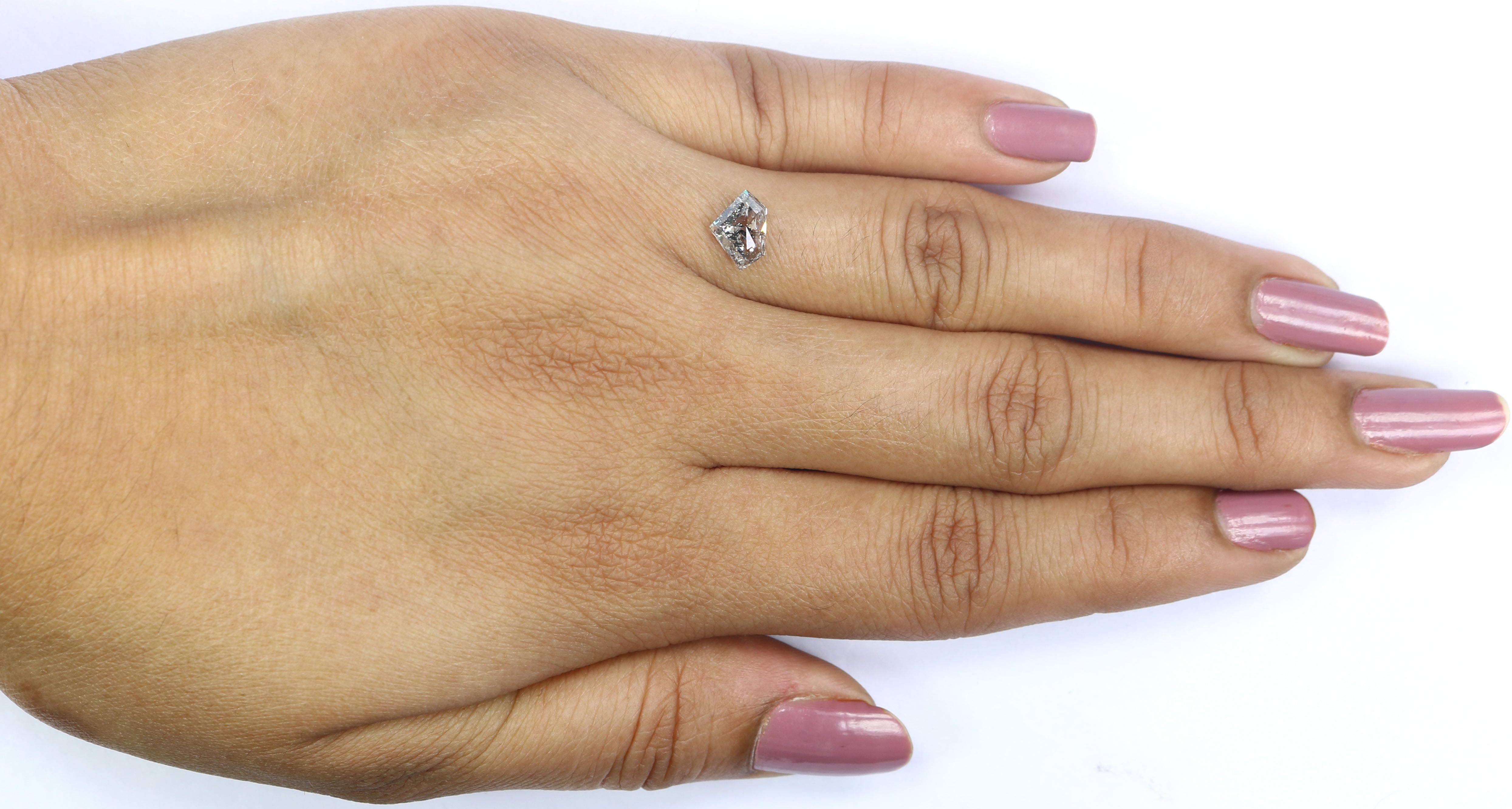 1.12 Ct Natural Loose Shield Shape Diamond Salt And Pepper Diamond 5.60 MM Natural Diamond Black Grey Color Shield Rose Cut Diamond QL2593