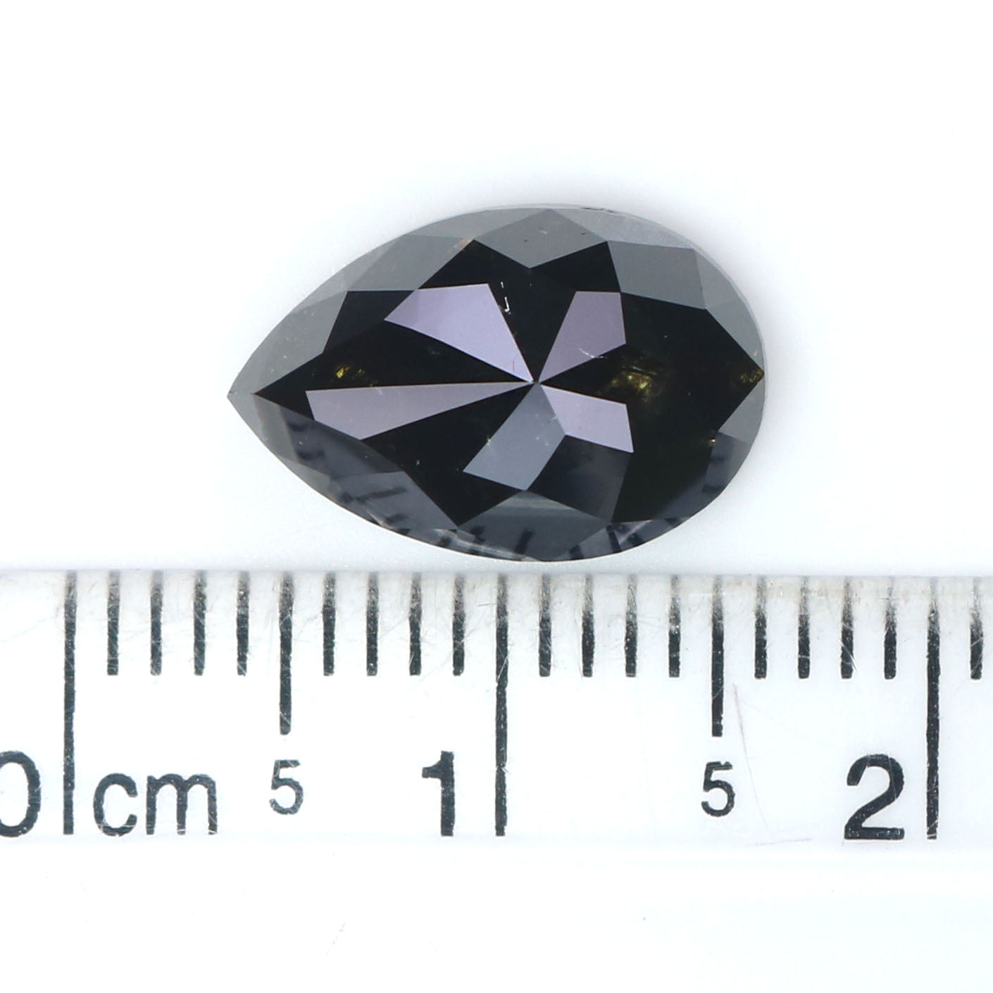 4.27 CT Natural Loose Pear Shape Diamond Black Color Pear Shape Diamond 12.50 MM Natural Loose Diamond Black Pear Rose Cut Diamond QL2155