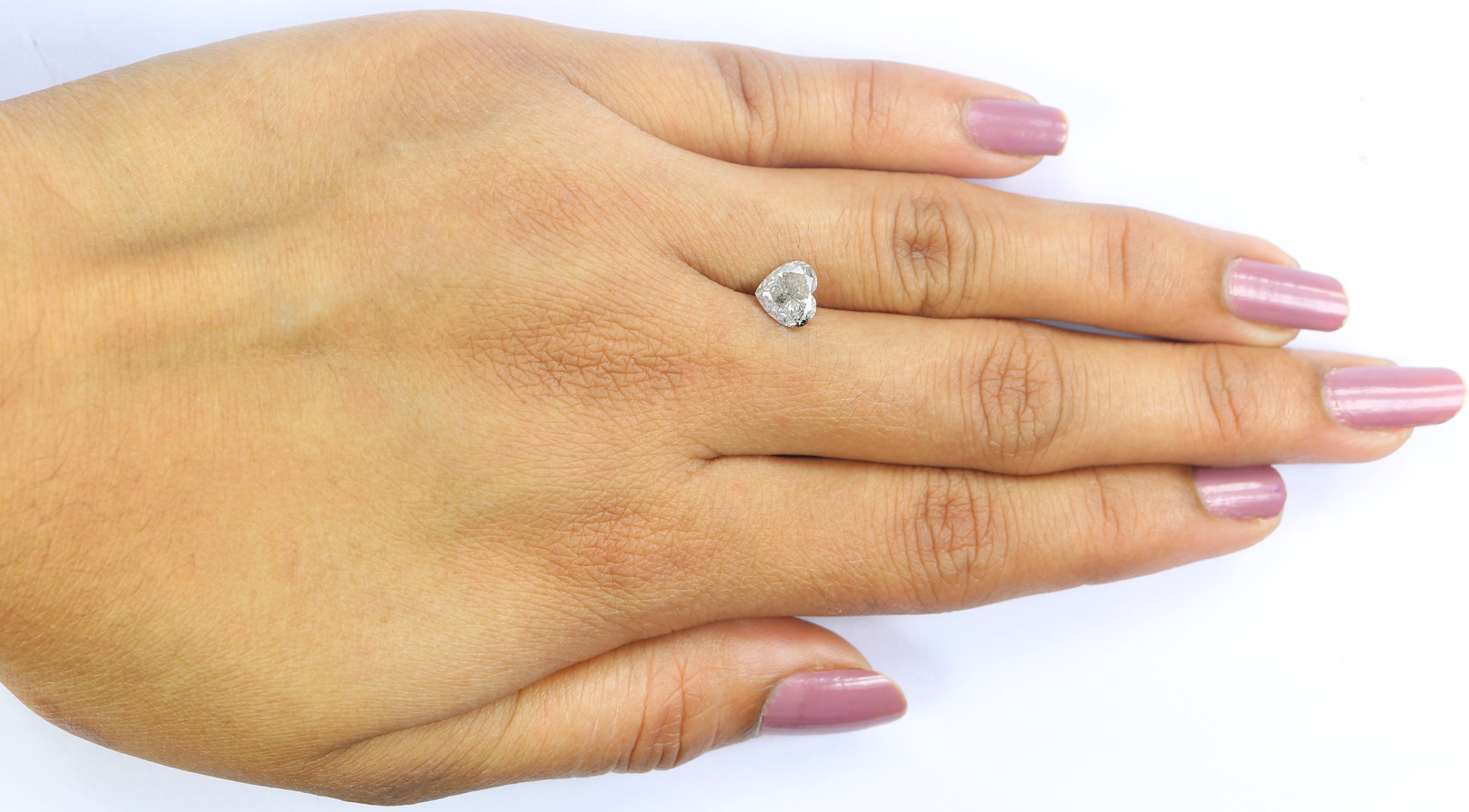 1.15 CT Natural Loose Heart Cut Diamond Salt And Pepper Heart Diamond 6.20 MM Natural Black Grey Diamond Heart Brilliant Cut Diamond QL2571