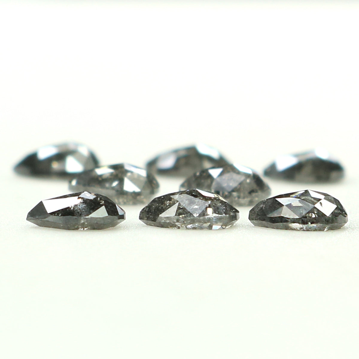 1.11 CT Natural Loose Pear Shape Diamond Salt And Pepper Pear Rose Cut Diamond 3.75 MM Black Grey Color Pear Shape Rose Cut Diamond QL1281