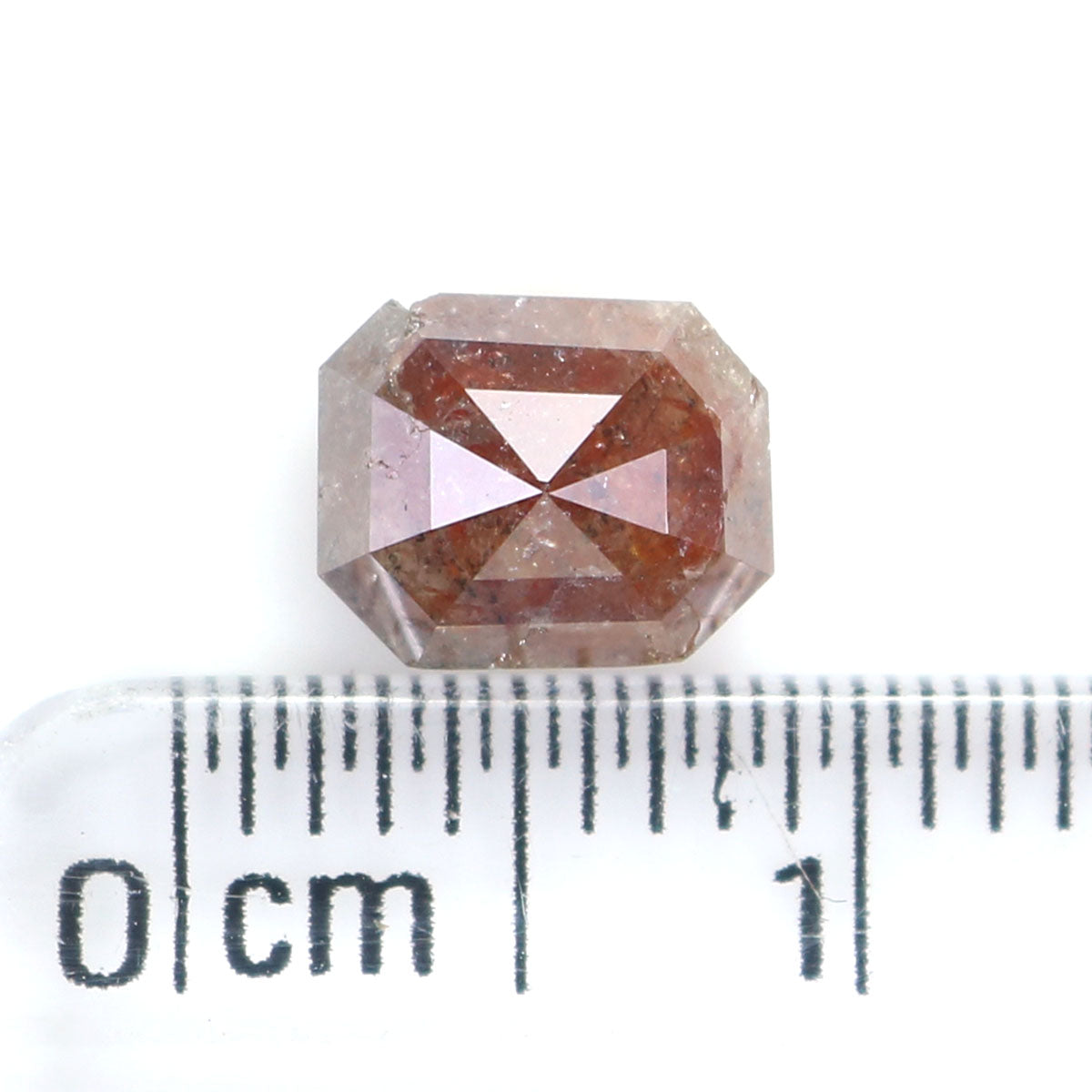 Natural Loose Emerald Shape Brown Color Diamond 1.38 CT 6.65 MM Emerald Shape Rose Cut Diamond L7204