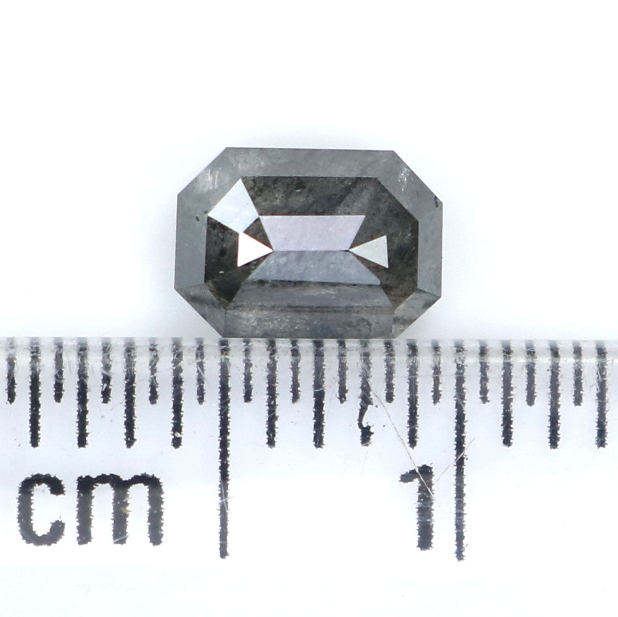 0.65 CT Natural Loose Emerald Shape Diamond Salt And Pepper Emerald Cut Diamond 5.65 MM Natural Black Grey Emerald Rose Cut Diamond LQ2530