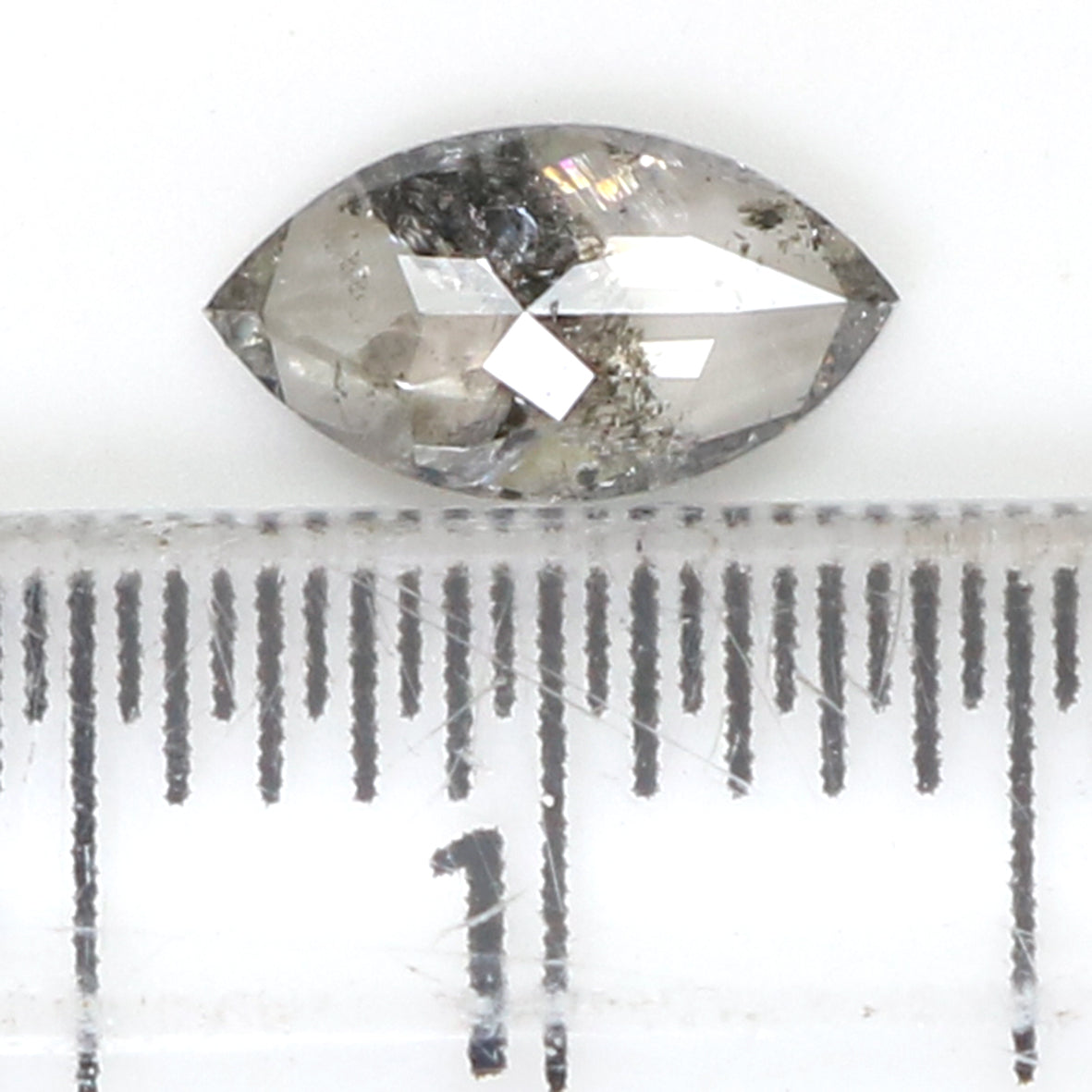 Natural Loose Marquise Salt And Pepper Diamond Black Grey Color 0.48 CT 7.50 MM Marquise Shape Rose Cut Diamond L1524