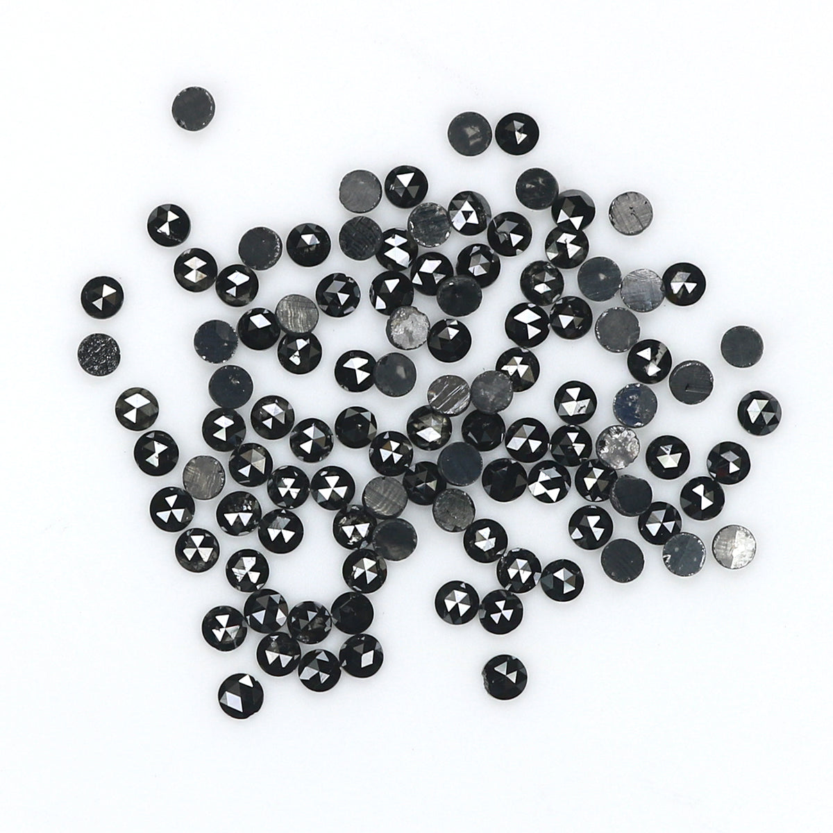 2.61 CT Natural Loose Round Rose Cut Diamond Black Color Round Shape Diamond 1.80 MM Natural Loose Black Color Round Rose Cut Diamond LQ1868