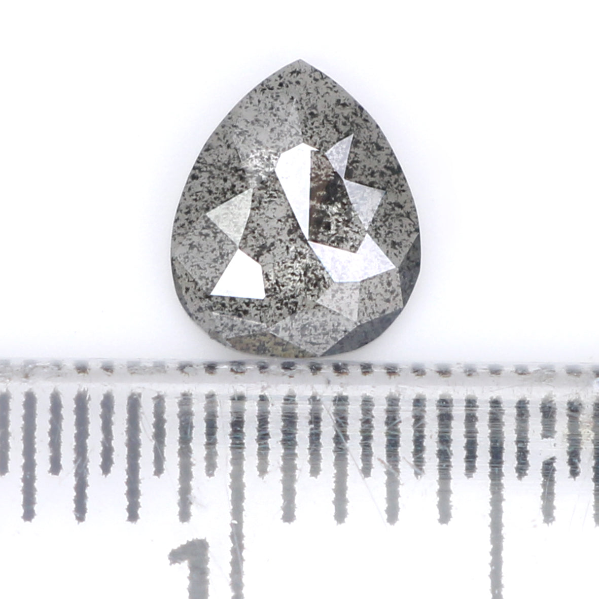 0.39 CT Natural Loose Heart Shape Diamond Salt And Pepper Heart Diamond 5.80 MM Natural Loose Black Grey Color Heart Shape Rose Cut QL1746