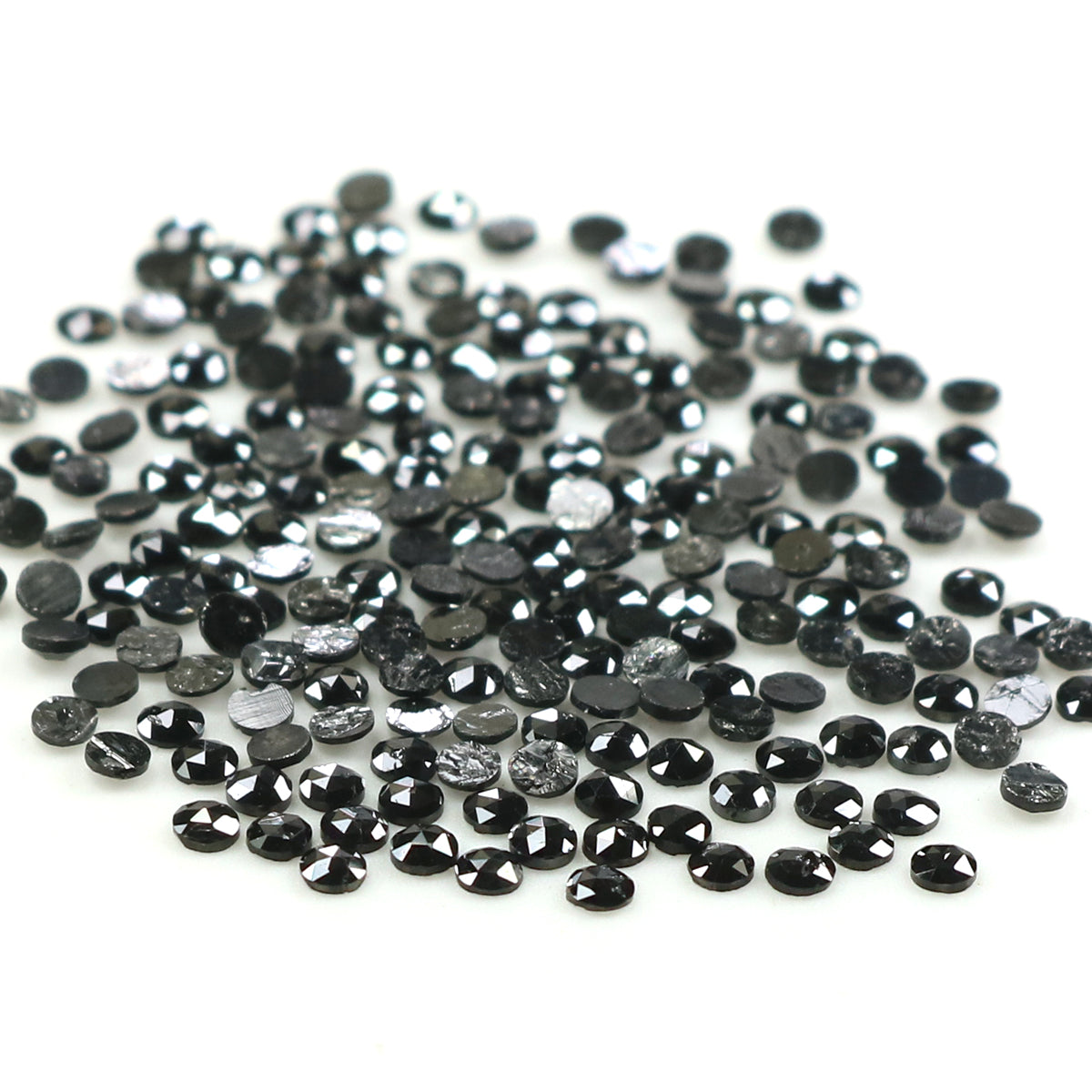 3.01 CT Natural Loose Round Rose Cut Diamond Black Color Round Shape Diamond 1.60 MM Natural Loose Black Color Round Rose Cut Diamond LQ1886