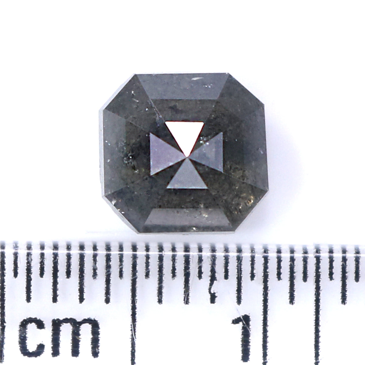 1.59 CT Natural Loose Emerald Shape Diamond Salt And Pepper Emerald Cut Diamond 6.45 MM Natural Black Grey Emerald Rose Cut Diamond LQ7893