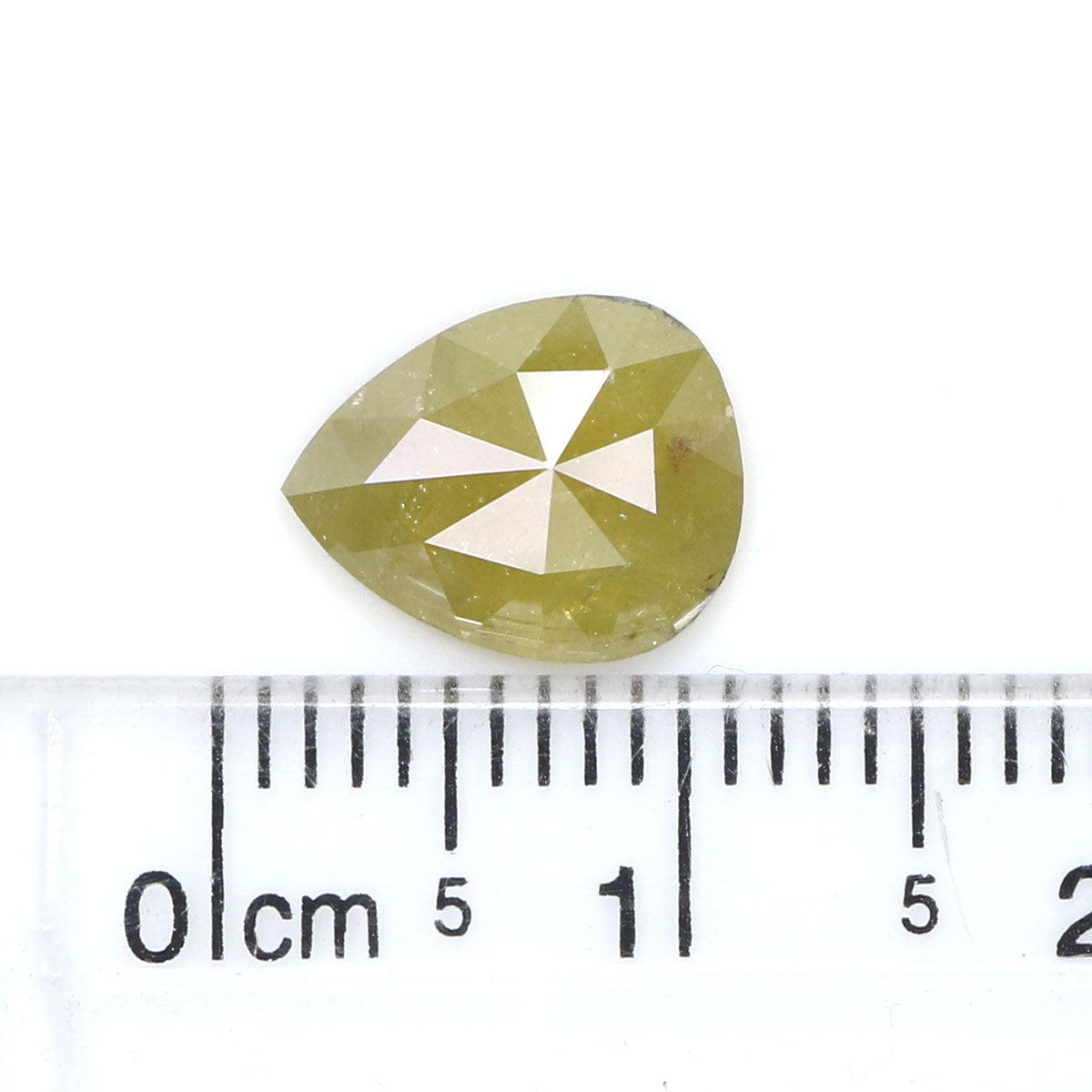 1.84 CT Natural Loose Pear Shape Diamond Yellow Color Pear Cut Diamond 10.00 MM Natural Yellow Color Diamond Pear Rose Cut Diamond KQ1024
