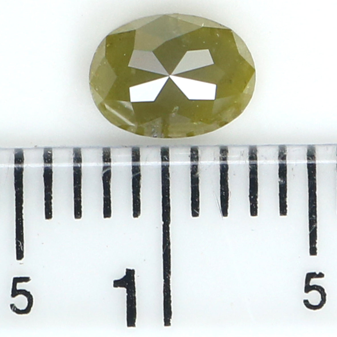 0.57 CT Natural Loose Oval Shape Diamond Yellow Color Oval Cut Diamond 5.70 MM Natural Loose Green Color Oval Shape Rose Cut Diamond KQ2475