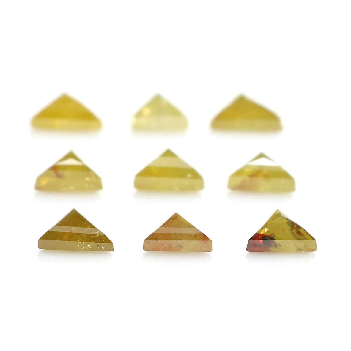 1.28 CT Natural Loose Triangle Shape Diamond Yellow Color Triangle Diamond 3.40 MM Natural Yellow Diamond Triangle Rose Cut Diamond QL2052