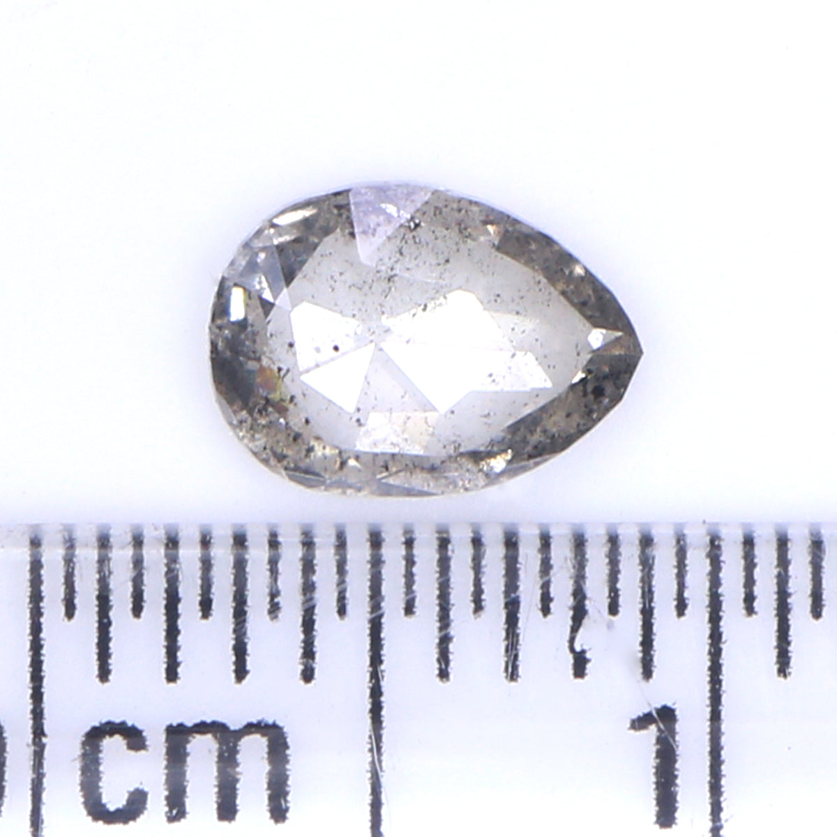 0.43 CT Natural Loose Pear Shape Diamond Salt And Pepper Pear Cut Diamond 6.50 MM Natural Black Grey Color Pear Rose Cut Diamond KQ1846