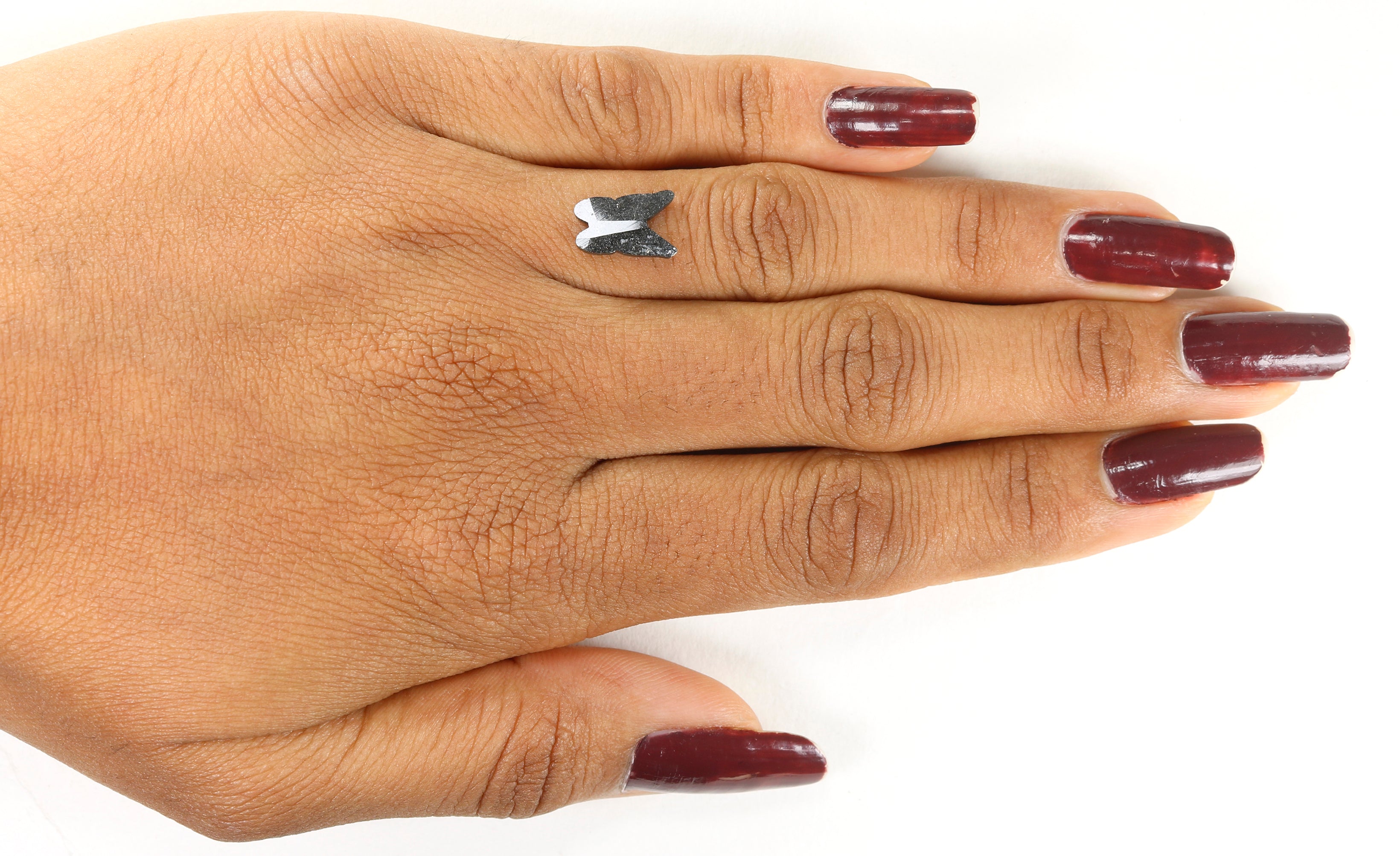 0.99 CT Natural Loose Butterfly Shape Diamond Black Color Butterfly Diamond 10.90 MM Natural Black Color Butterfly Rose Cut Diamond LQ393