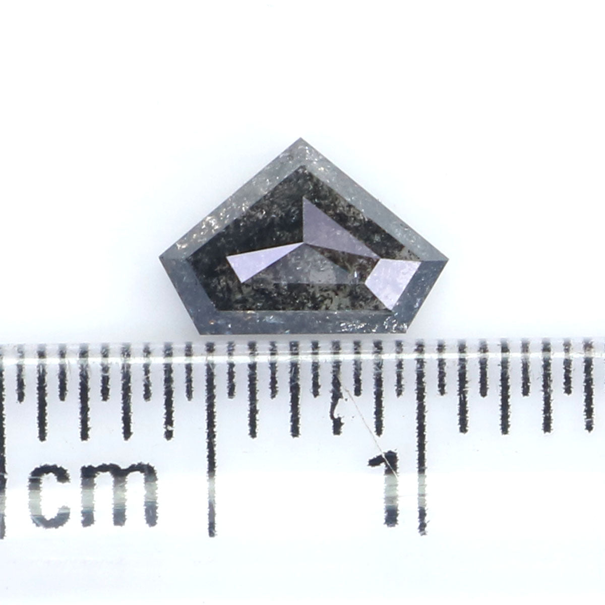 0.59 Ct Natural Loose Shield Shape Diamond Salt And Pepper Shield Cut Diamond 4.70 MM Black Gray Color Shield Shape Rose Cut Diamond LQ2482