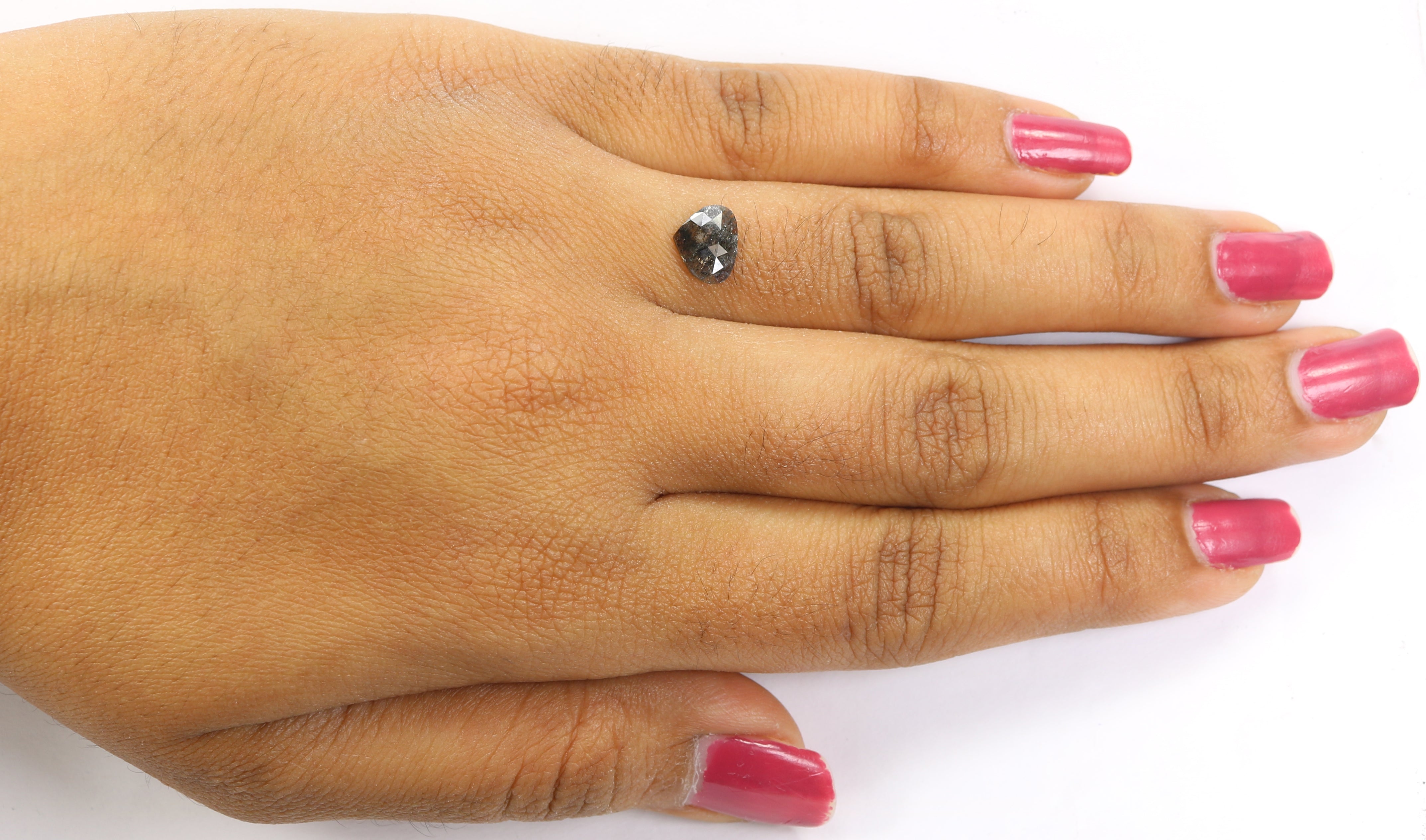 0.52 Ct Natural Loose Heart Shape Diamond Salt And Pepper Heart Cut Diamond 6.40 MM Natural Black Grey Diamond Heart Rose Cut Diamond LQ1558