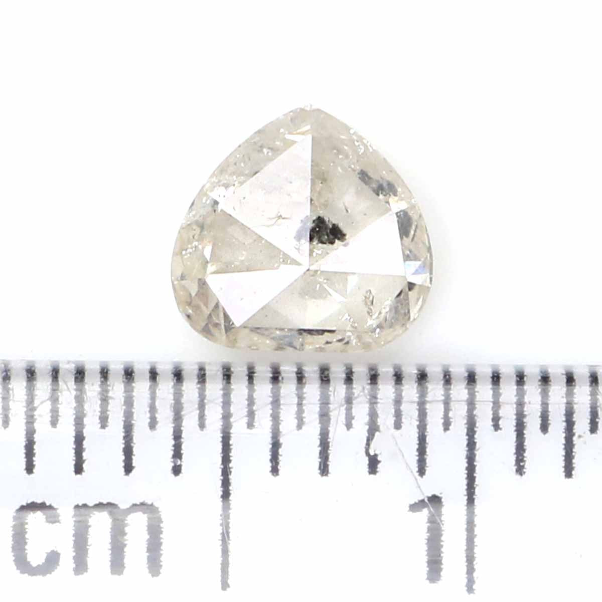 0.54 Ct Natural Loose Heart Shape Diamond Yellow Color Heart Cut Diamond 5.05 MM Natural Grey Color Diamond Heart Rose Cut Diamond KQ850