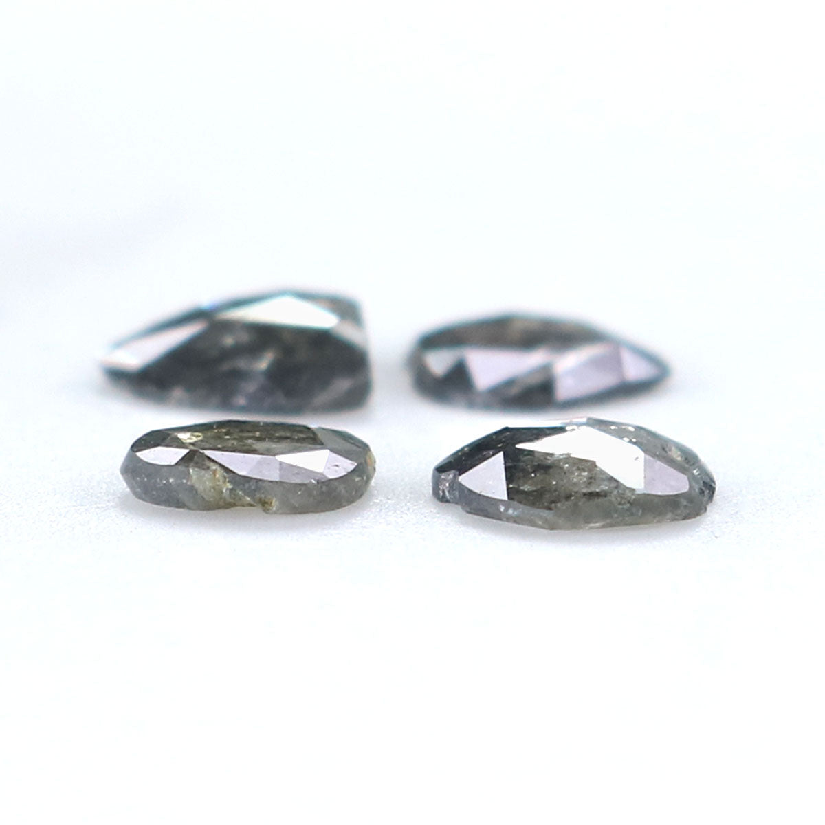 Natural Loose Slice Salt And Pepper Diamond Black Grey Color 1.02 CT 4.81 MM Slice Shape Rose Cut Diamond L2513