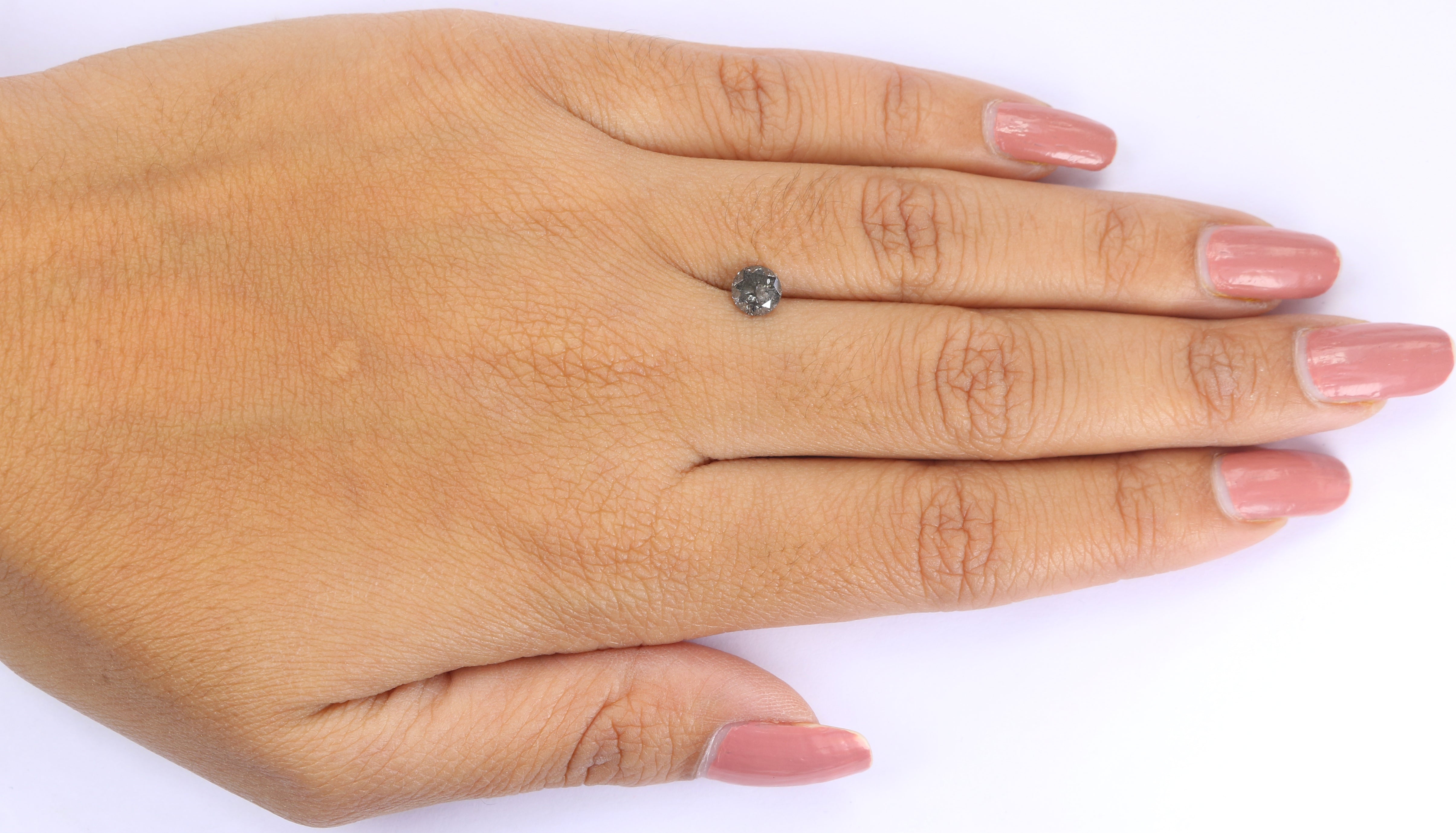 0.65 CT Natural Loose Round Shape Diamond Salt And Pepper Round Cut Diamond 5.25 MM Natural Loose Diamond Round Brilliant Cut Diamond LQ041