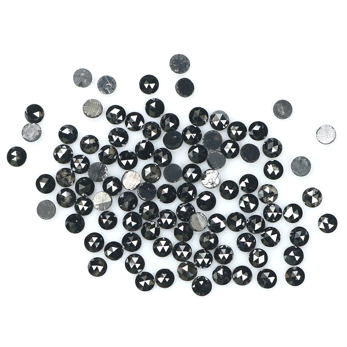 2.55 CT Natural Loose Round Rose Cut Diamond Black Color Round Shape Diamond 1.80 MM Natural Loose Black Color Round Rose Cut Diamond LQ1877