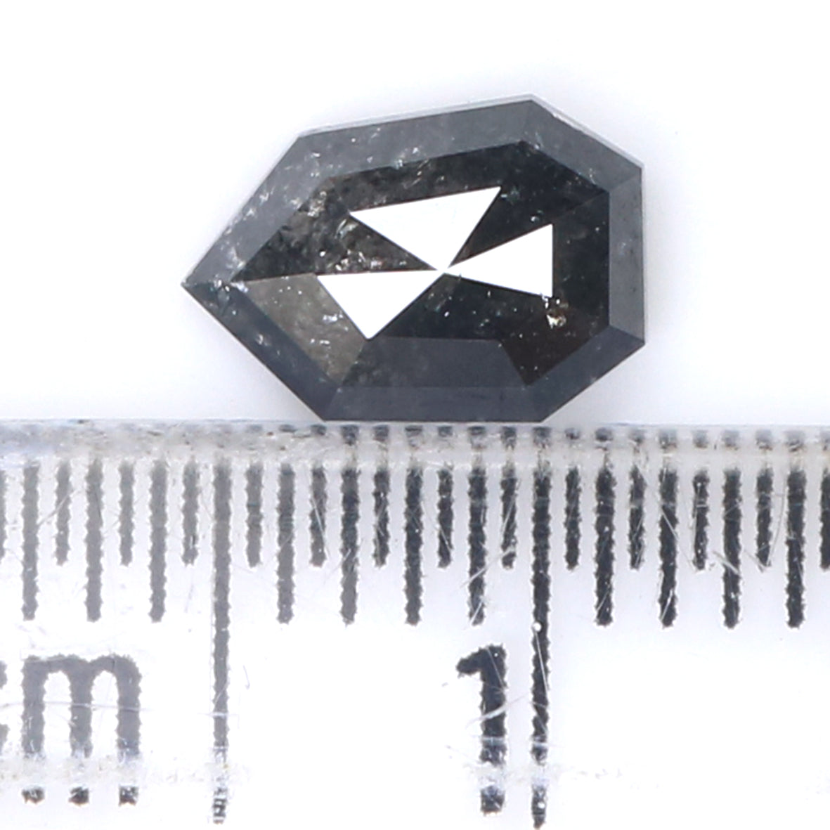 0.86 CT Natural Loose Antique Shape Diamond Salt And Pepper Antique Diamond 7.40 MM Natural Black Grey Color Antique Rose Cut Diamond KQ649