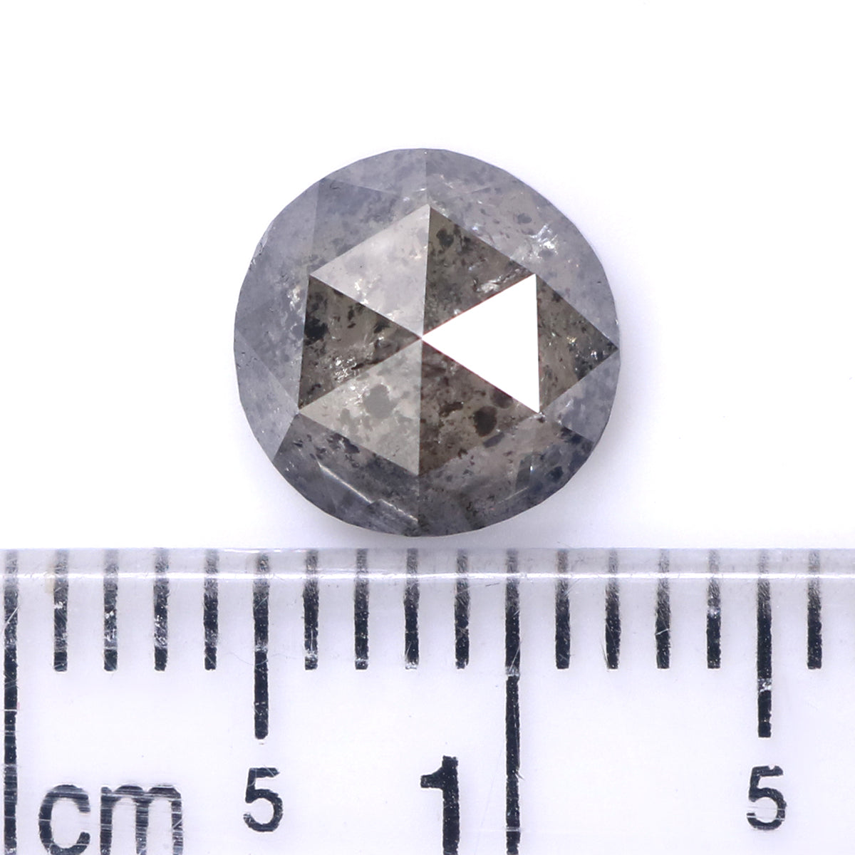 1.83 Ct Natural Loose Round Rose Cut Diamond Black Grey Color Rose Cut Diamond 7.75 MM Natural Loose Salt And Pepper Rose Cut Diamond QL2188