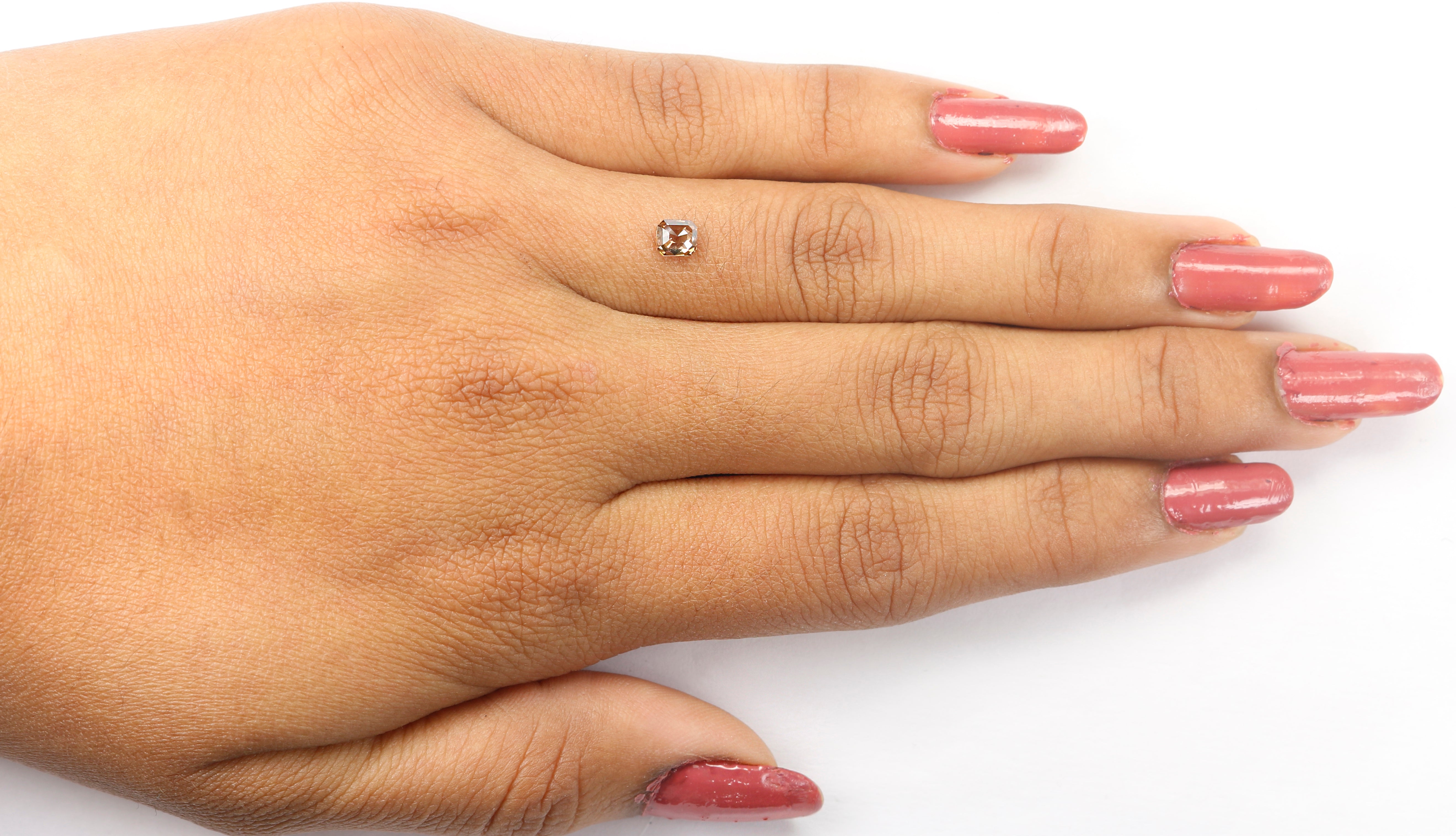 0.33 Ct Natural Loose Emerald Shape Diamond Brown Color Emerald Cut Diamond 4.05 MM Natural Brown Diamond Emerald Rose Cut Diamond LQB769