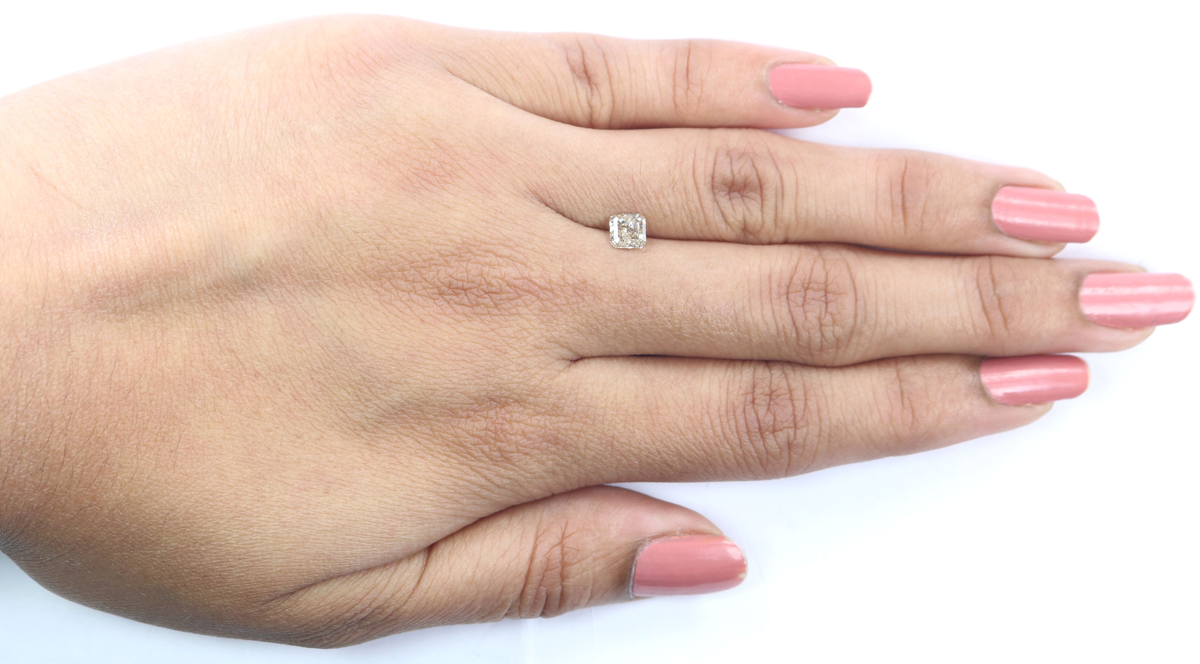 Natural Loose Radiant Yellow Grey Color Diamond 0.50 CT 4.50 MM Radiant Shape Rose Cut Diamond KR113