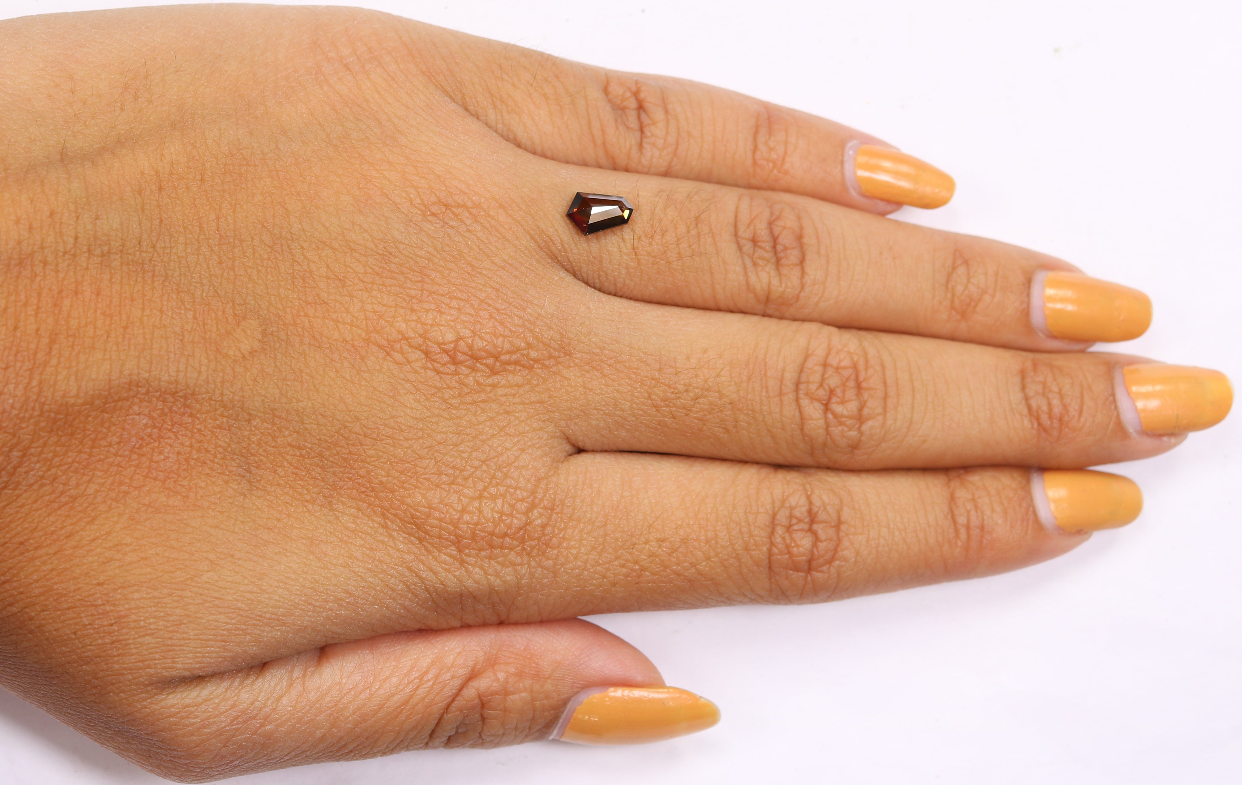 0.61 CT Natural Loose Shield Shape Diamond Brown Color Shield Cut Diamond 7.50 MM Natural Loose Brown Diamond Shield Rose Cut Diamond QL1755