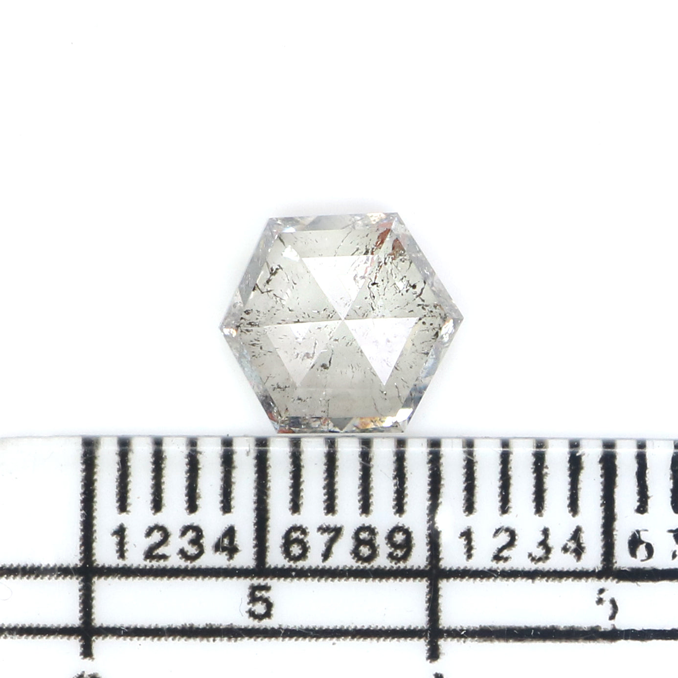 Natural Loose Hexagon Diamond White - G Color 1.34 CT 7.32 MM Hexagon Shape Rose Cut Diamond KDL2626