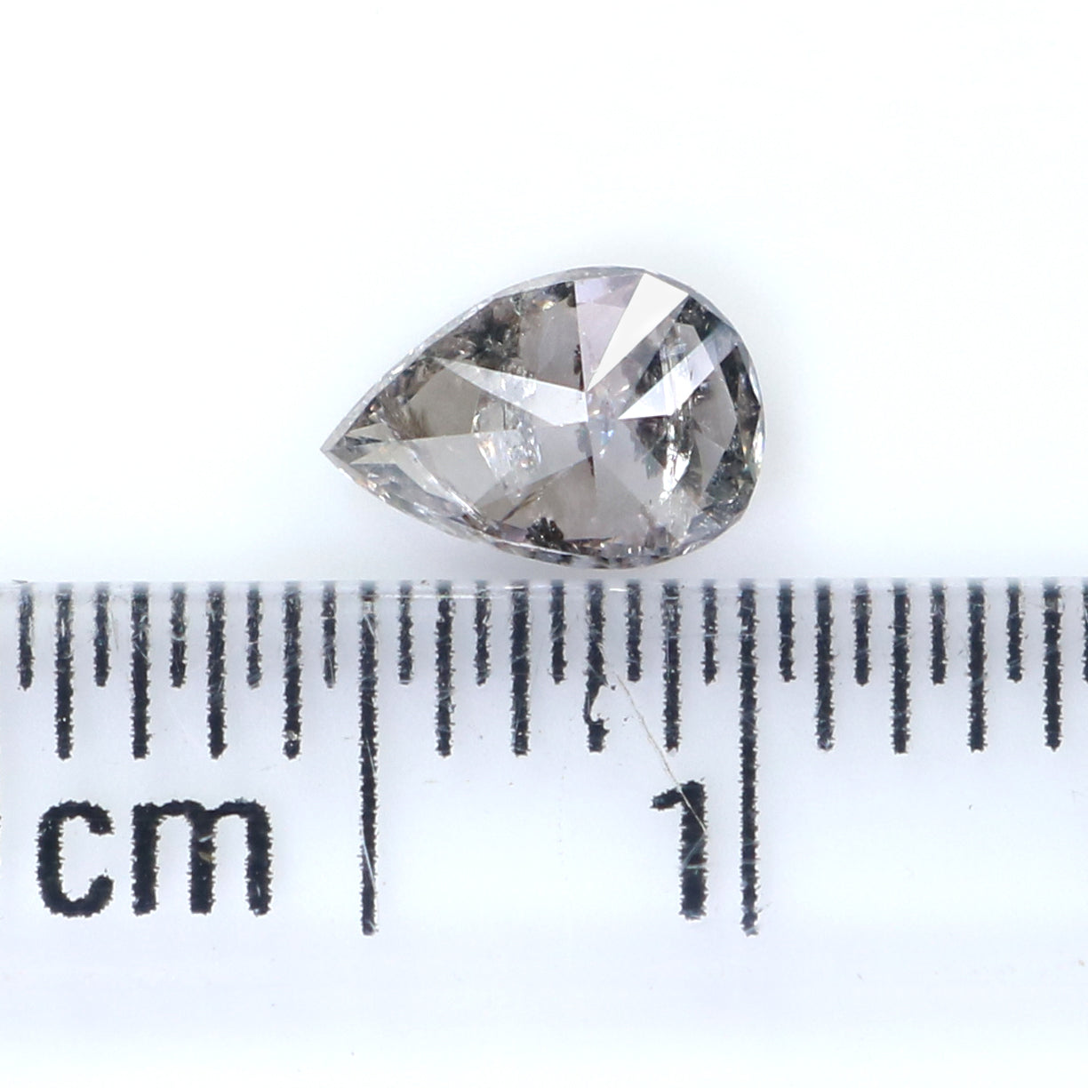 0.39 CT Natural Loose Pear Shape Diamond Salt And Pepper Pear Cut Diamond 5.90 MM Natural Loose Grey Color Pear Brilliant Cut Diamond KQ861