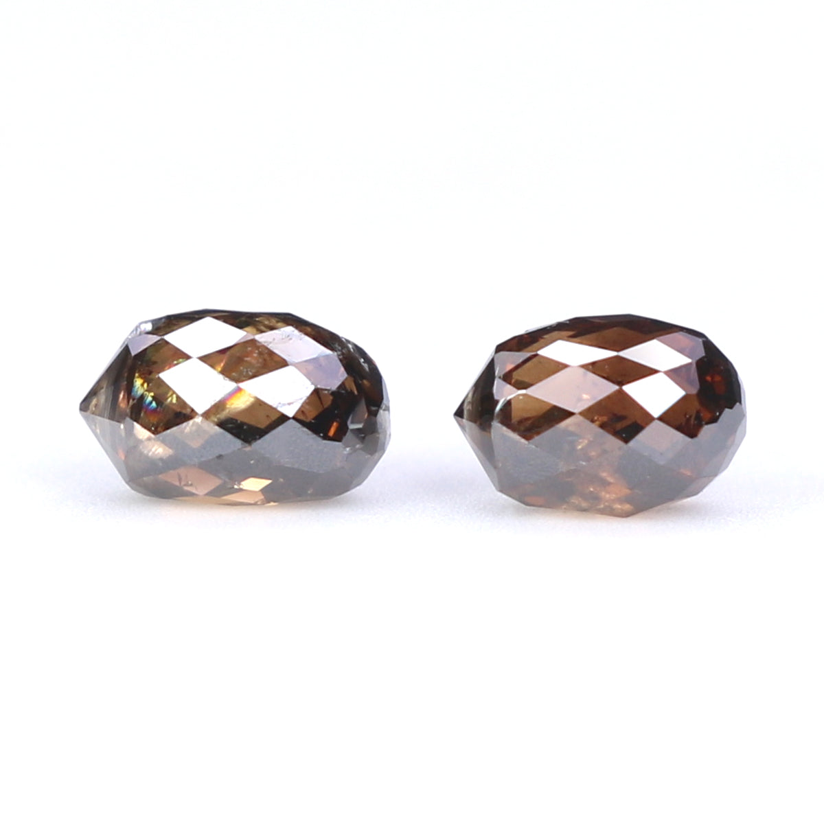 Natural Loose briolette Brown Color Diamond 0.89 CT 4.55 MM Drop Shape Rose Cut Diamond KDL9910