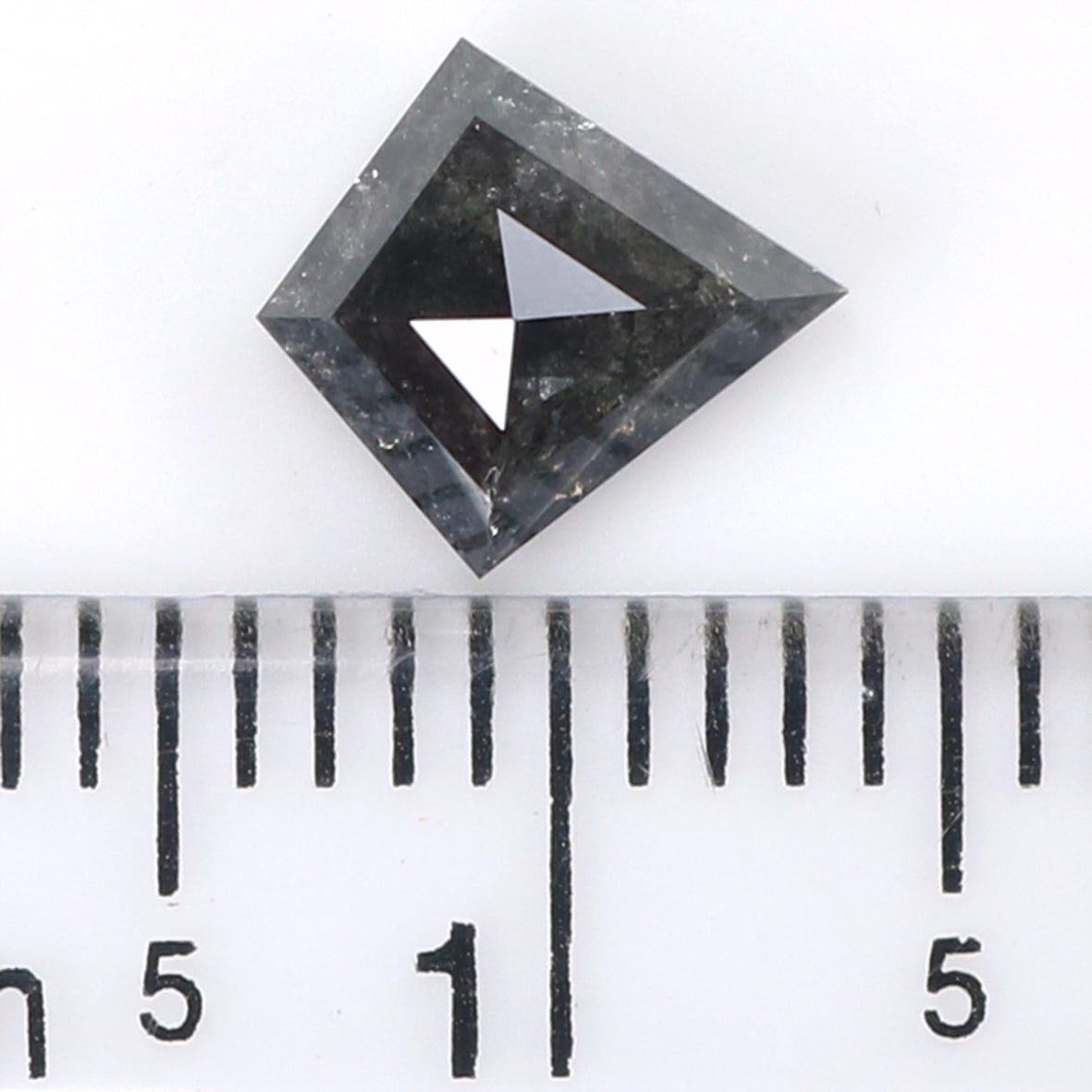 0.94 CT Natural Loose Kite Shape Diamond Salt And Pepper Kite Rose Cut Diamond 7.60 MM Black Grey Color Kite Shape Rose Cut Diamond QL2038