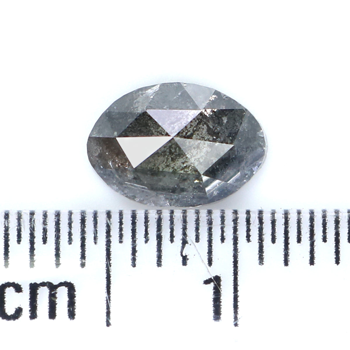 0.94 CT Natural Loose Oval Shape Diamond Salt And Pepper Oval Cut Diamond 7.10 MM Natural Black Grey Color Oval Rose Cut Diamond LQ7060