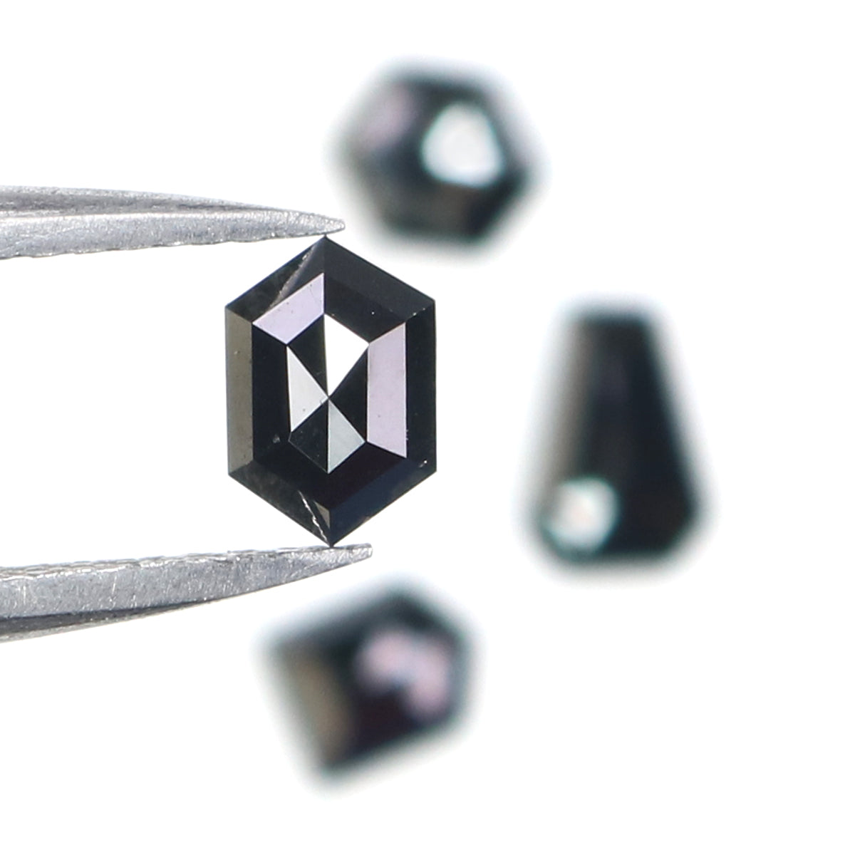 1.04 CT Natural Loose Mix Shape Diamond Black Color Mix Shape Diamond 5.55 MM Natural Loose Diamond Black Mix Shape Rose Cut Diamond QK2621