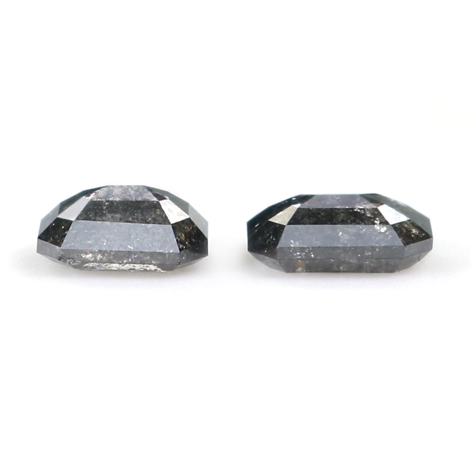 0.65 CT Natural Loose Emerald Pair Diamond Black Grey Color Emerald Cut Diamond 4.45 MM Salt And Pepper Diamond Emerald Pair Diamond QL2544