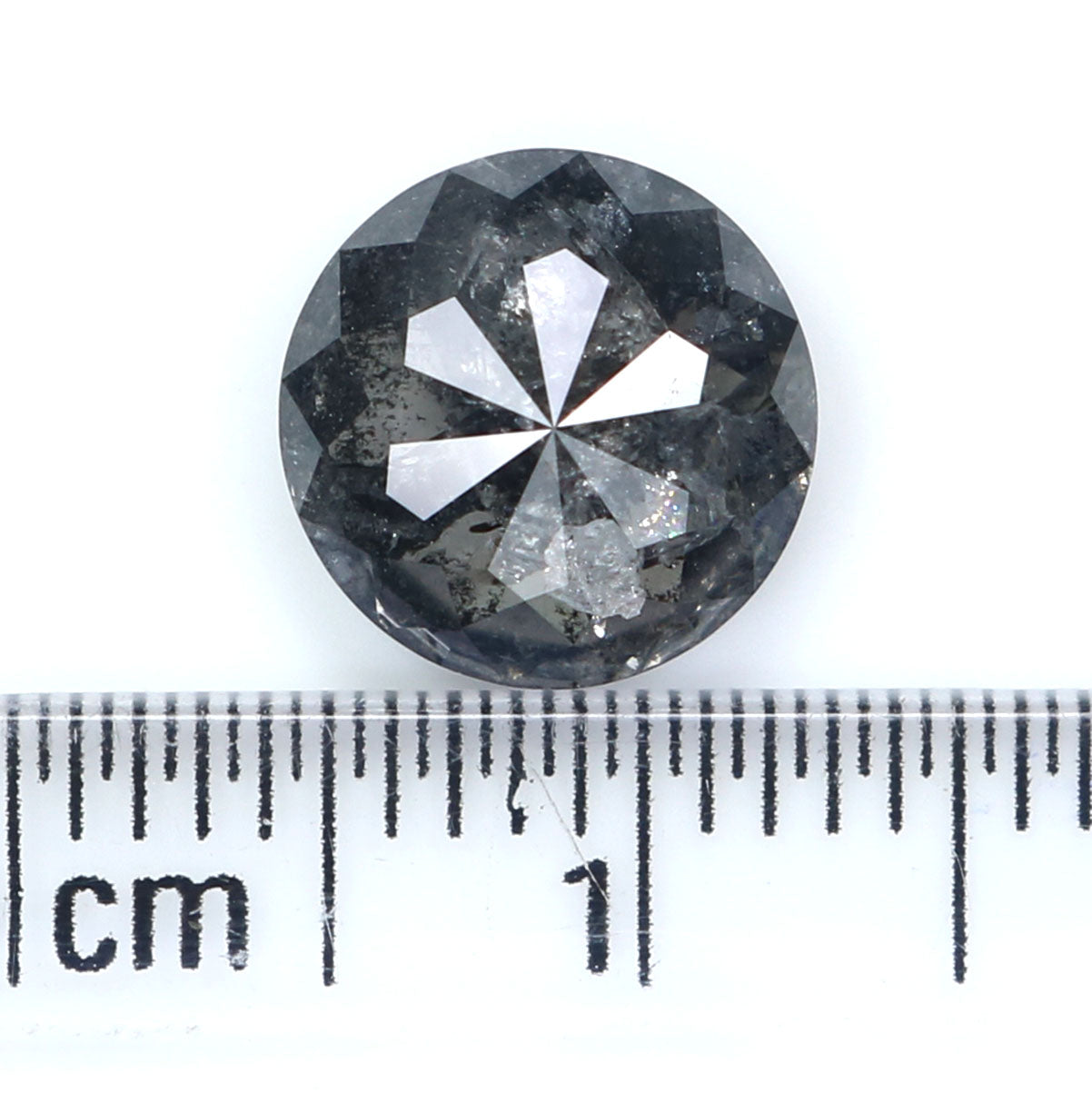 2.32 CT Natural Loose Round Rose Cut Diamond Salt And Pepper Round Shape Diamond 8.55 MM Natural Loose Diamond Round Rose Cut Diamond QL2435