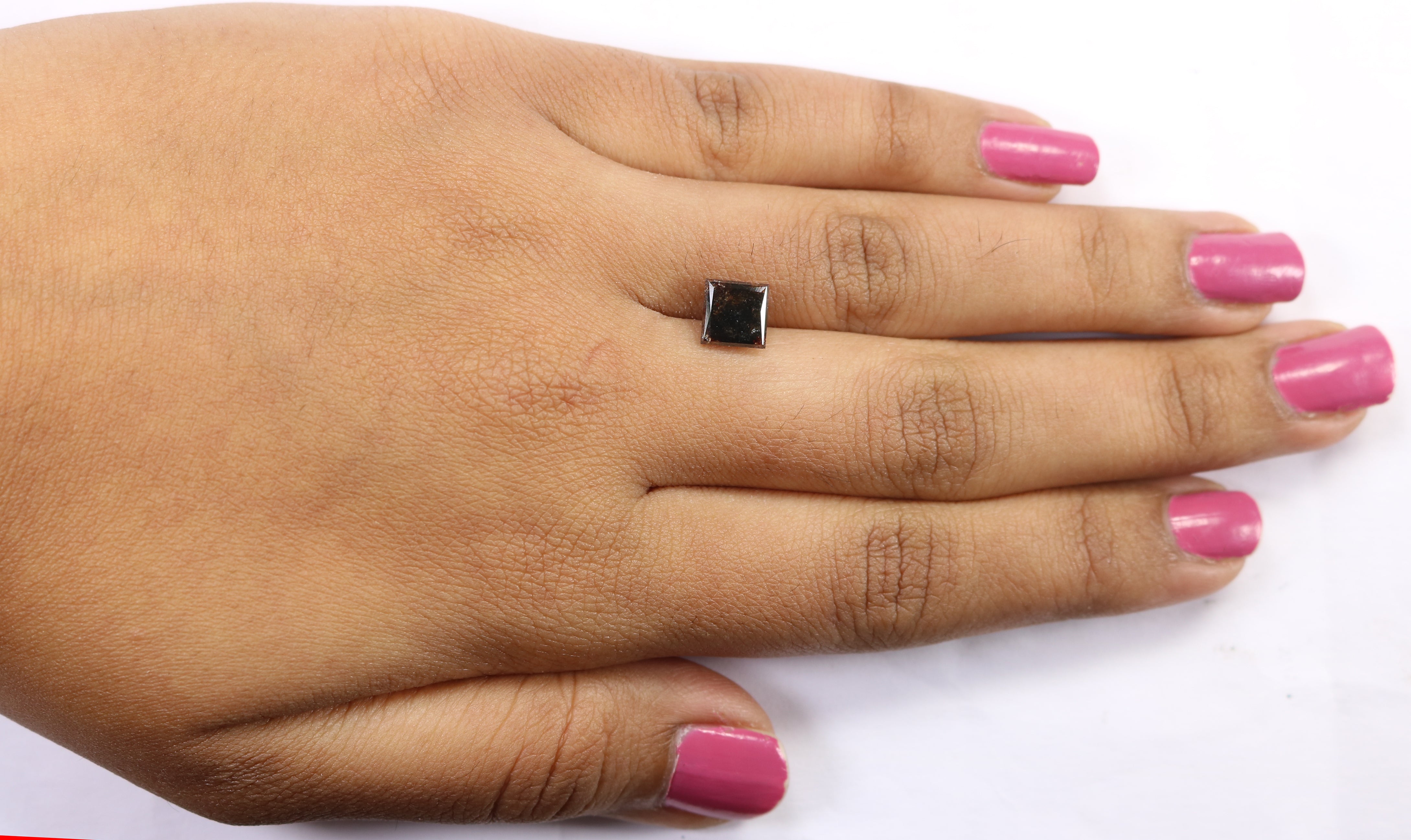 1.95 Ct Natural Loose Princess Shape Diamond Grey Brown Color Diamond 6.70 MM Natural Loose Diamond Princess Brilliant Cut Diamond LQ8720