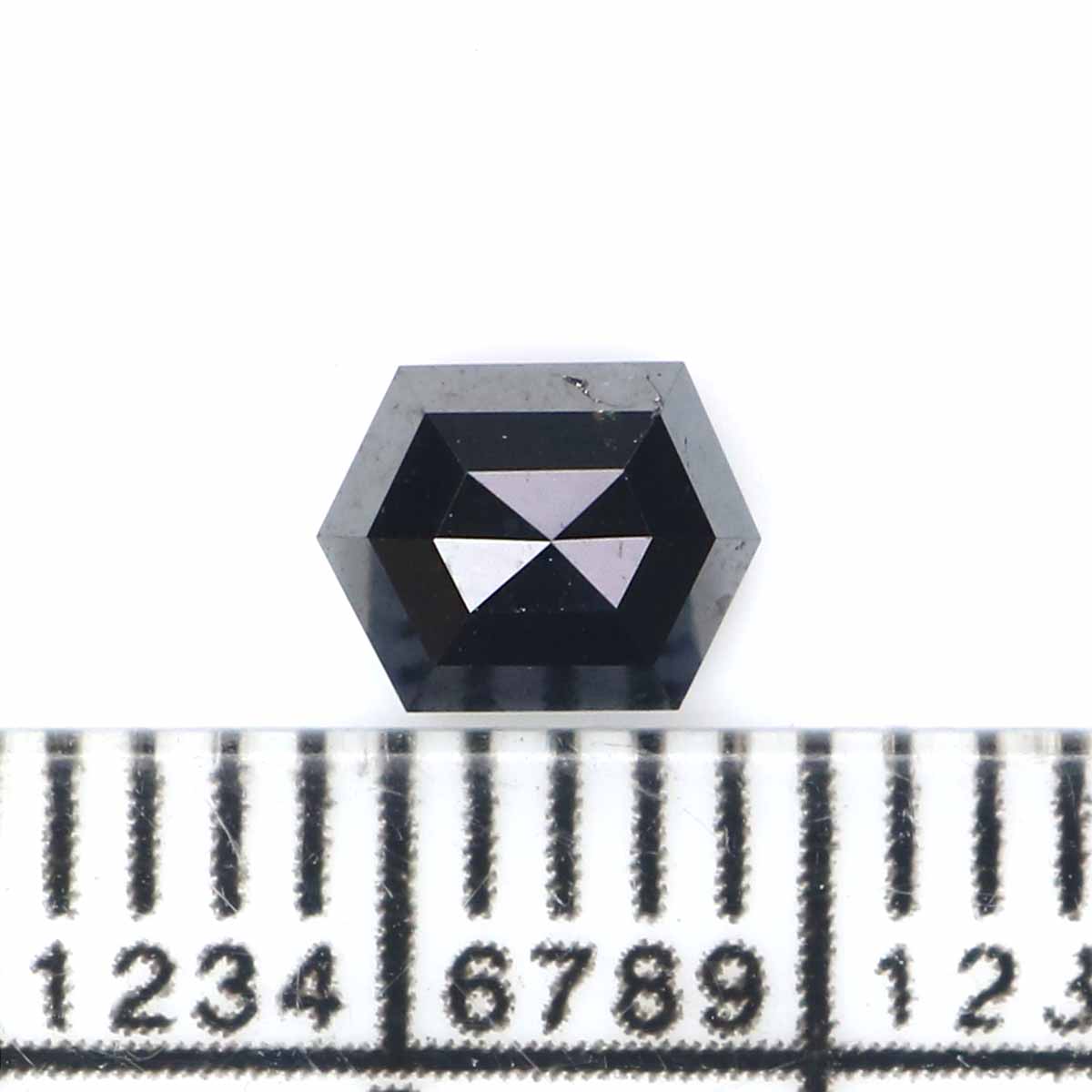 Natural Loose Hexagon Diamond, Hexagon Black Color Diamond, Natural Loose Diamond, Hexagon Rose Cut Diamond 0.49 CT Hexagon Shape KR2646