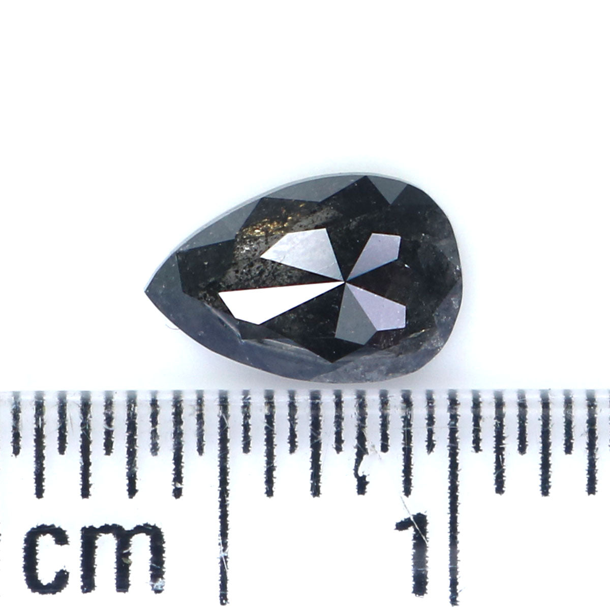 0.66 CT Natural Loose Pear Shape Diamond Salt And Pepper Pear Rose Cut Diamond 6.95 MM Black Grey Color Pear Shape Rose Cut Diamond LQ2439