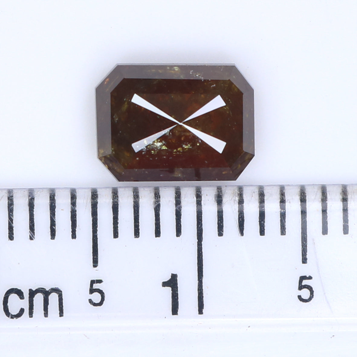 1.69 Ct Natural Loose Emerald Shape Diamond Brown Color Emerald Diamond 7.60 MM Natural Loose Brown Diamond Emerald Rose Cut Diamond LQ367