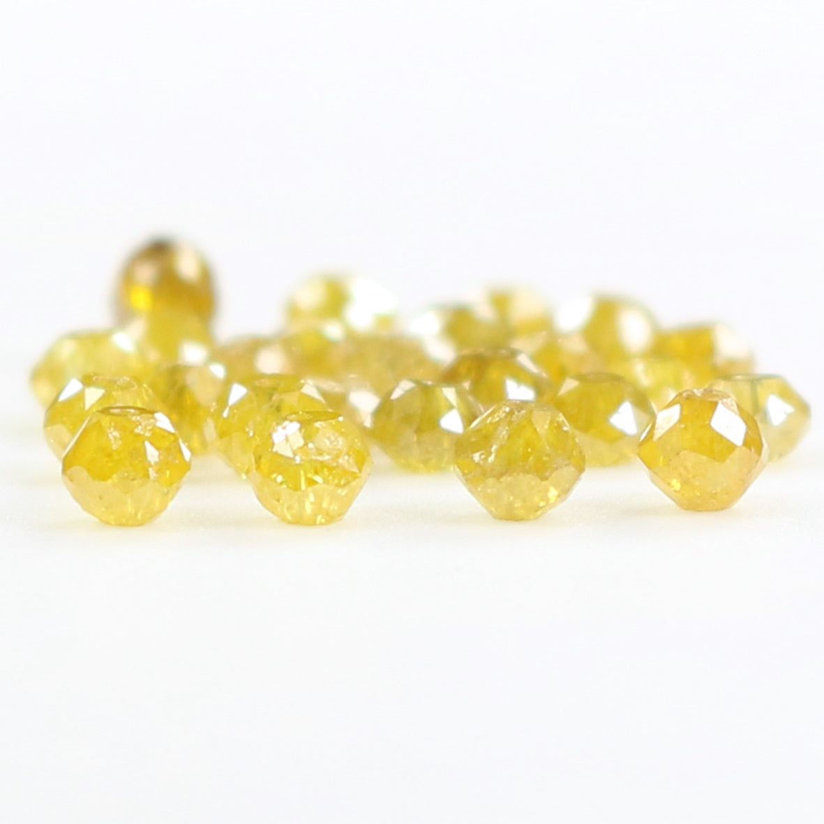 Natural Loose Bead yellow Color Diamond 2.29 CT 2.30 MM Bead Shape Rose Cut Diamond L1706