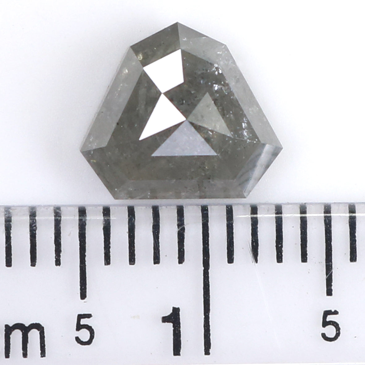 1.82 Ct Natural Loose Shield Shape Diamond Salt And Pepper Shield Cut Diamond 7.70 MM Natural Gray Color Shield Rose Cut Diamond KQ1311