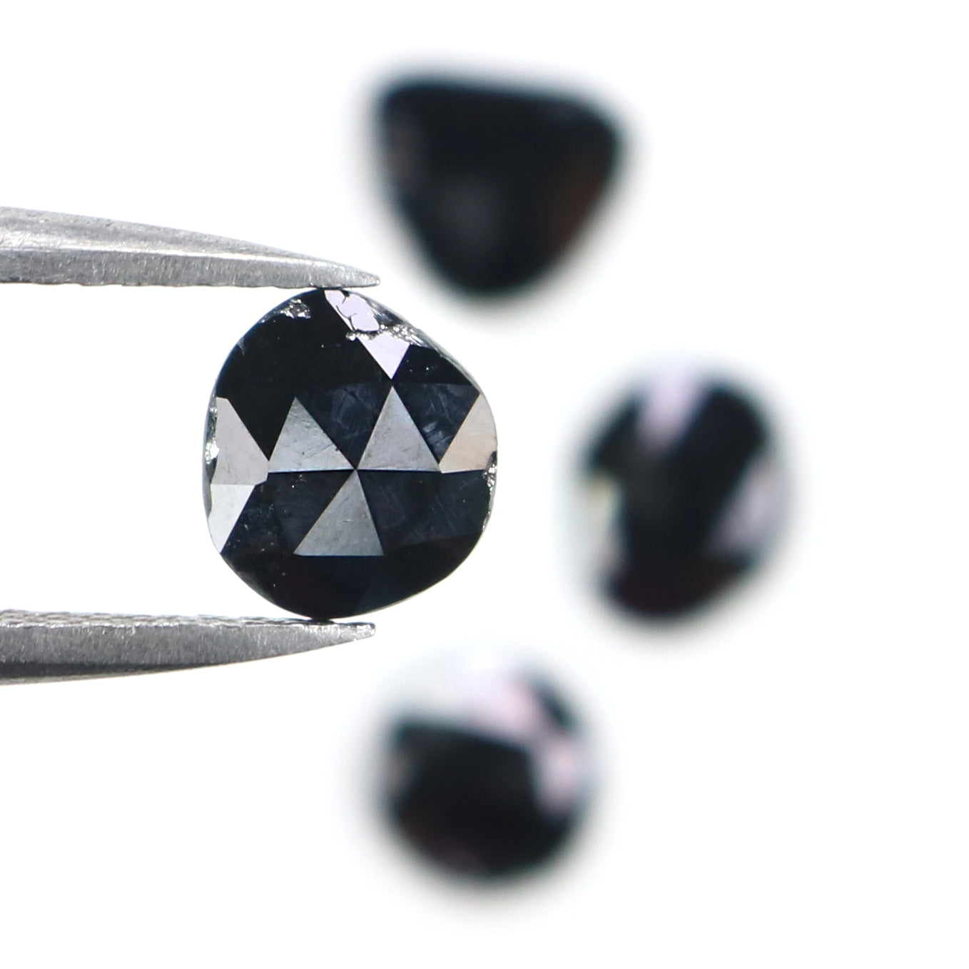 1.20 CT Natural Loose Slice Shape Diamond Black Color Slice Cut Diamond 6.05 MM Natural Loose Black Color Slice Rose Cut Diamond KQ2625