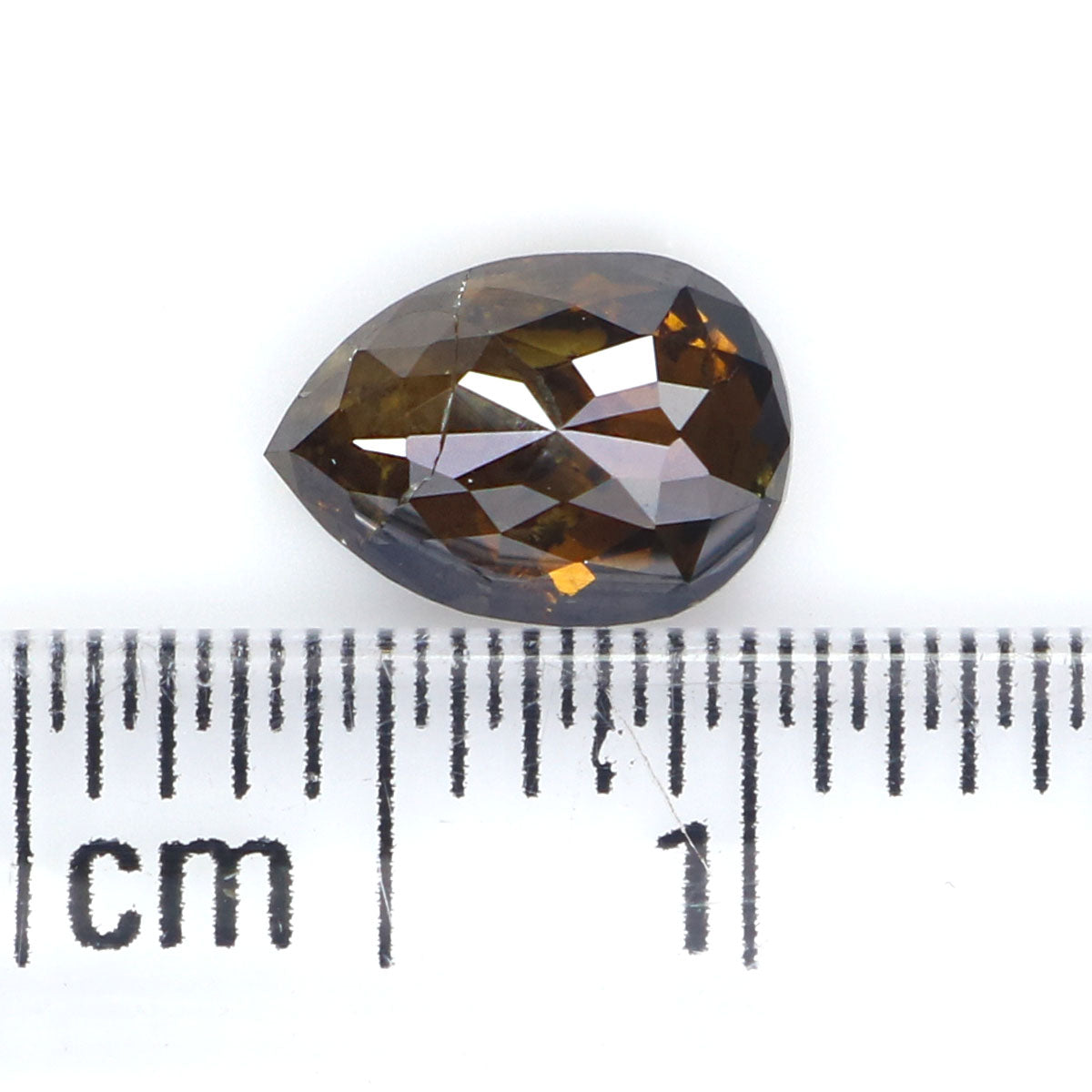 0.90 CT Natural Loose Pear Shape Diamond Brown Color Pear Cut Diamond 7.30 MM Natural Loose Brown Color Diamond Pear Rose Cut Diamond KQ127