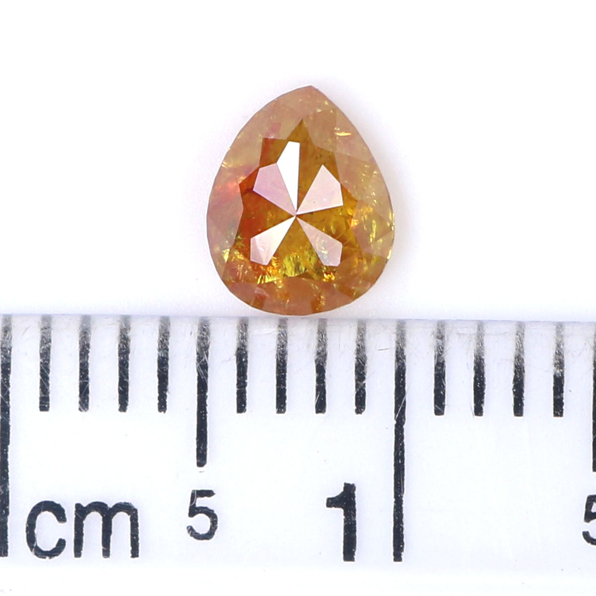 0.60 CT Natural Loose Pear Shape Diamond Yellow Color Pear Diamond 5.85 MM Natural Loose Yellow Color Pear Diamond Rose Cut Diamond LQ2147