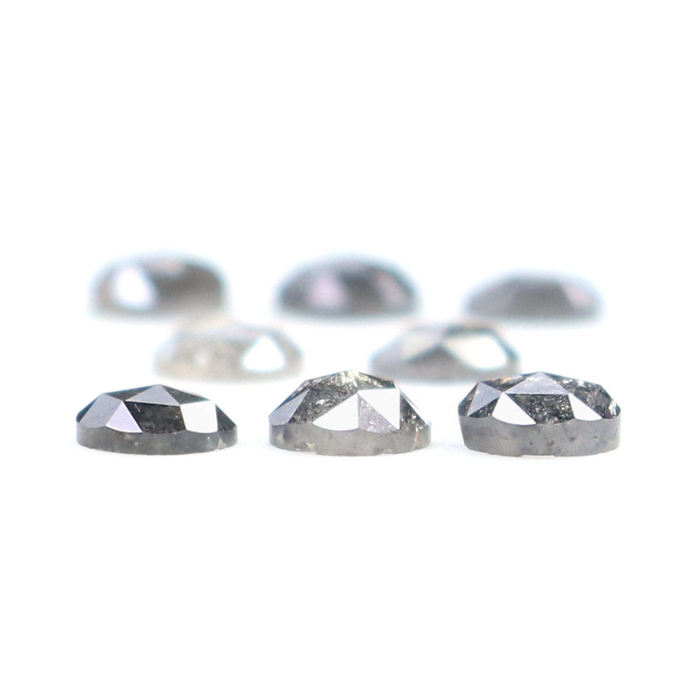 Natural Loose Rose Cut Salt And Pepper Diamond Black Grey Color 1.40 CT 3.53 MM Rose Cut Shape Diamond KDL2391