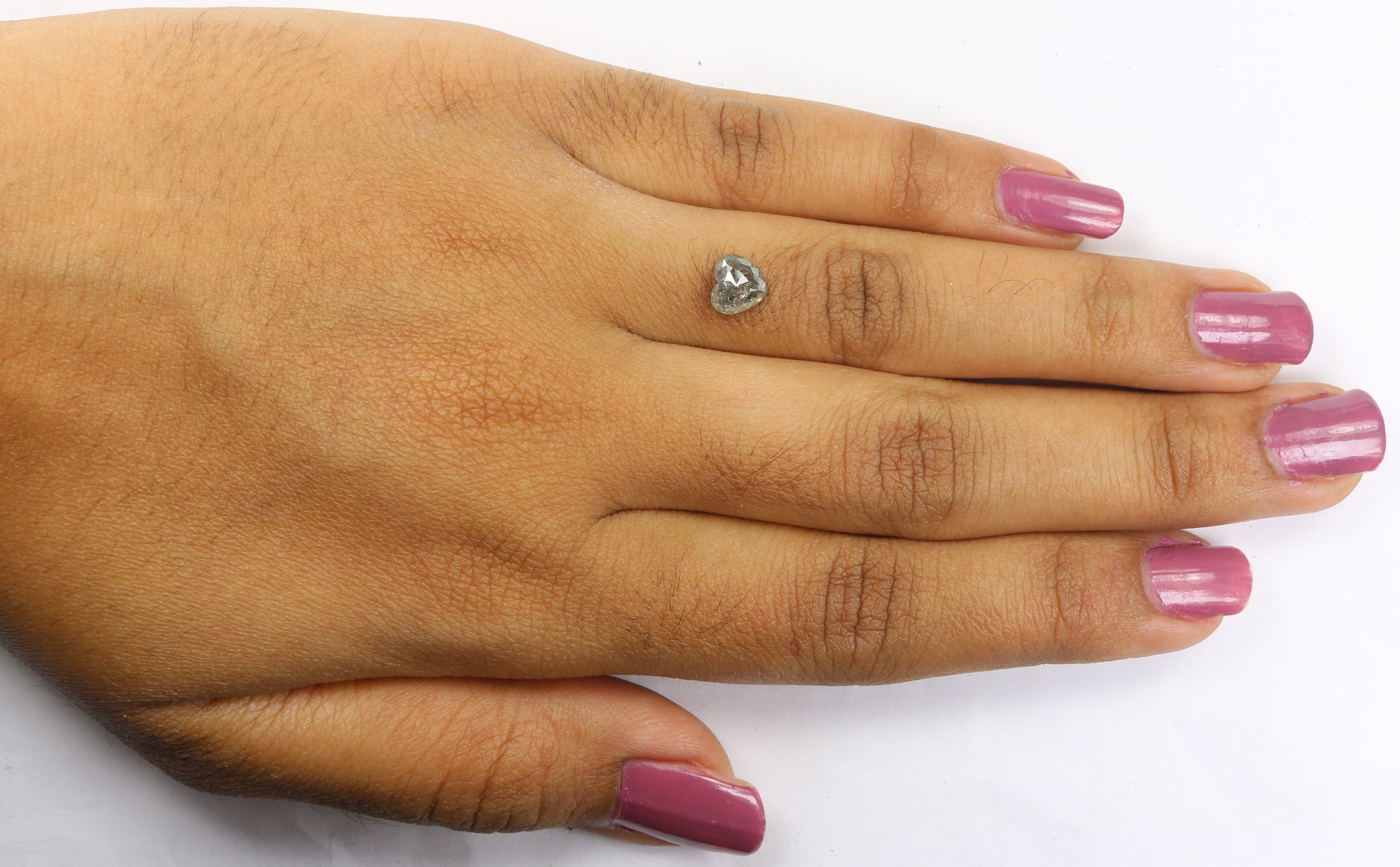 0.69 Ct Natural Loose Heart Shape Diamond Salt And Pepper Diamond 5.60 MM Natural Diamond Black Grey Color Heart Rose Cut Diamond QL1624