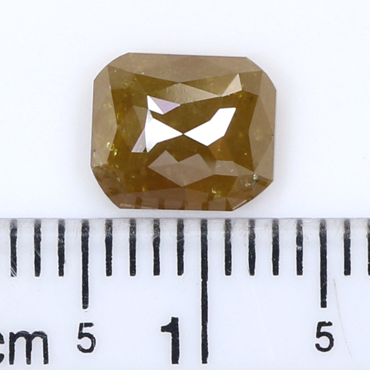 2.01 CT Natural Loose Emerald Shape Diamond Yellow Color Emerald Cut Diamond 7.75 MM Natural Yellow Color Emerald Rose Cut Diamond LQ9423