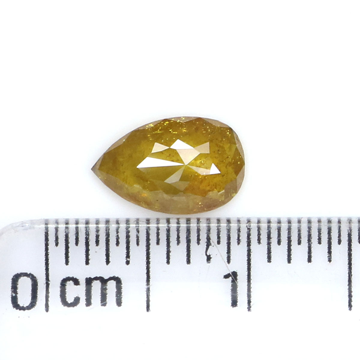 0.55 CT Natural Loose Pear Shape Diamond Yellow Color Pear Shape Diamond 7.60 MM Natural Loose Yellow Diamond Pear Rose Cut Diamond QK2580