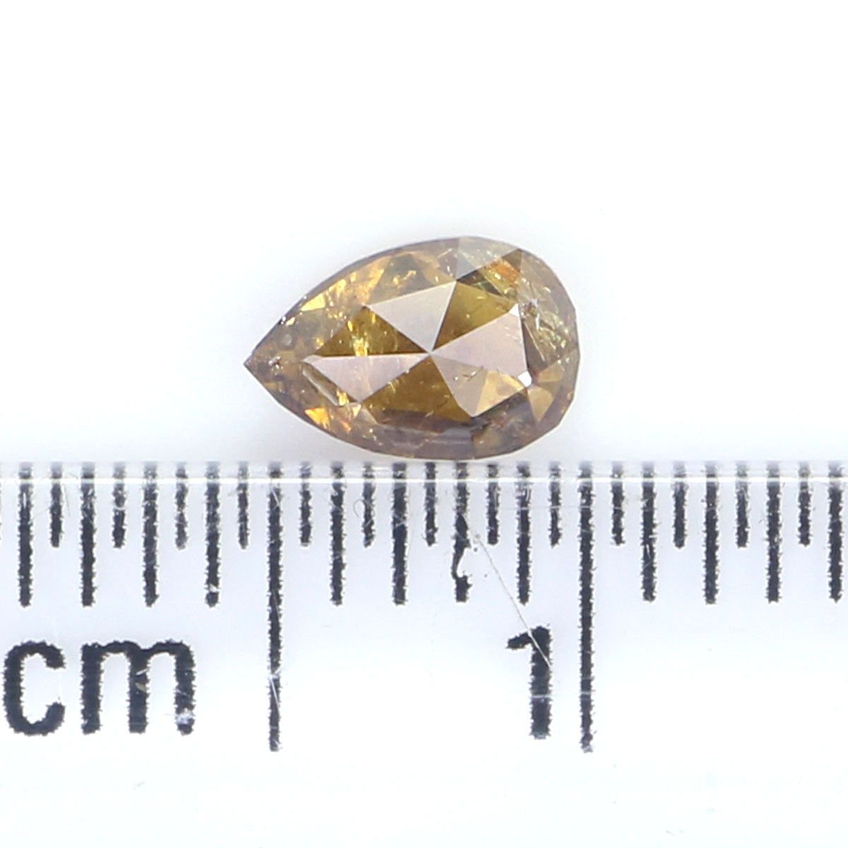 0.39 CT Natural Loose Pear Shape Diamond Brown Color Pear Cut Diamond 5.40 MM Natural Loose Diamond Pear Rose Cut Shape Diamond LQ6095